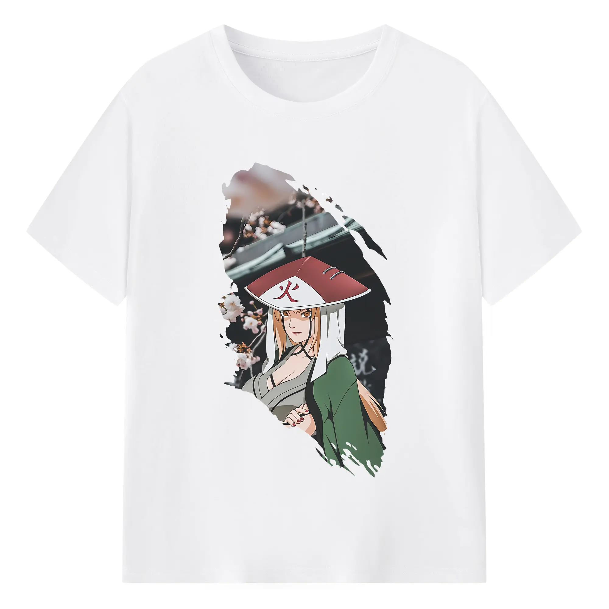 ナルト グッズ 綱手 - 綿100％ 半袖Tシャツ ・ フロントプリント ・ 快適 通気性 ・ 日常使い 散歩 スポーツ用