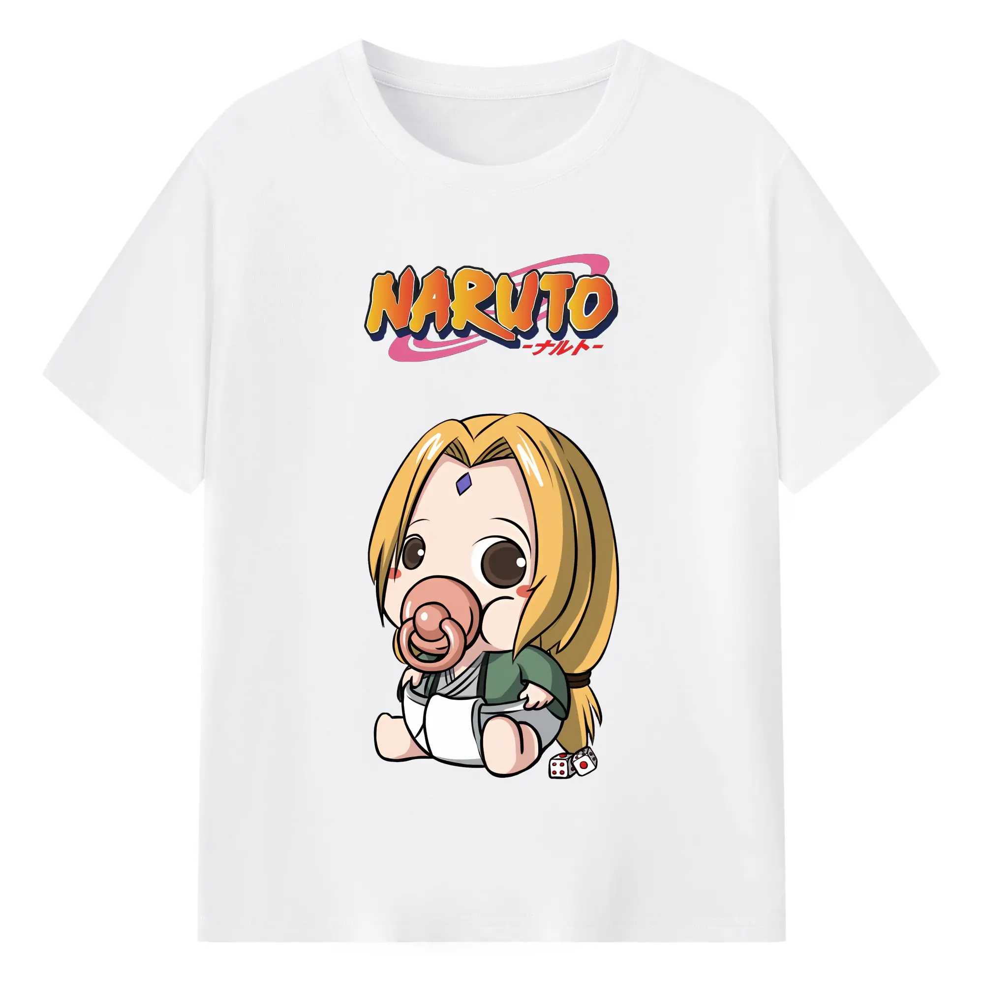 ナルト グッズ 綱手 - 綿100％ 半袖Tシャツ ・ フロントプリント ・ 快適 通気性 ・ 日常使い 散歩 スポーツ用