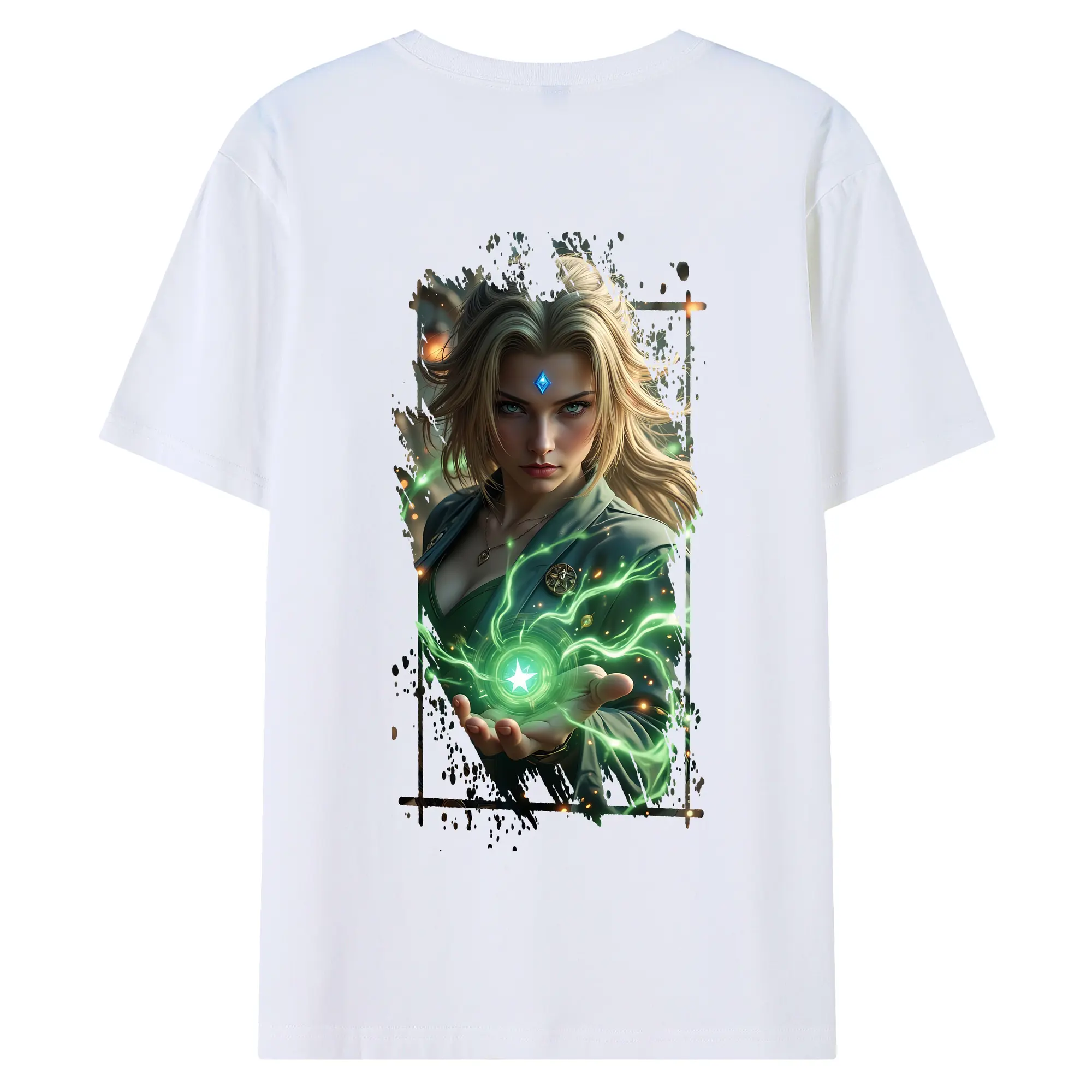 ナルト グッズ 綱手 - 綿100％ 半袖Tシャツ ・ バックプリント ・ 快適 通気性 ・ 日常使い 散歩 スポーツ用