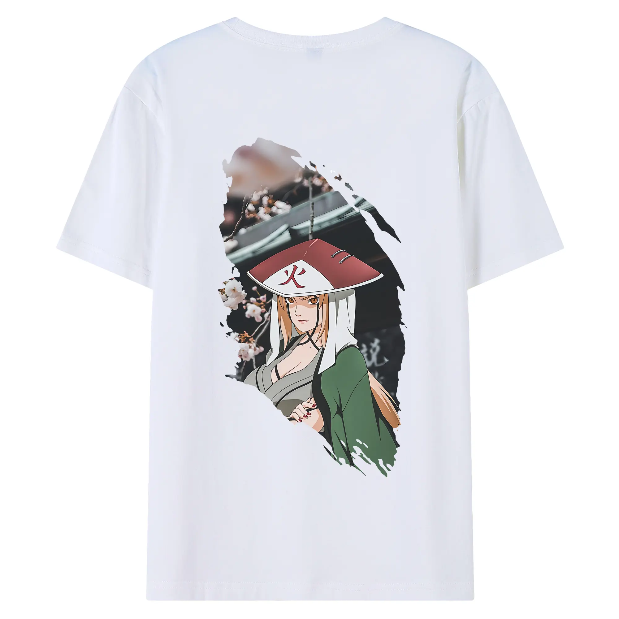 ナルト グッズ 綱手 - 綿100％ 半袖Tシャツ ・ バックプリント ・ 快適 通気性 ・ 日常使い 散歩 スポーツ用