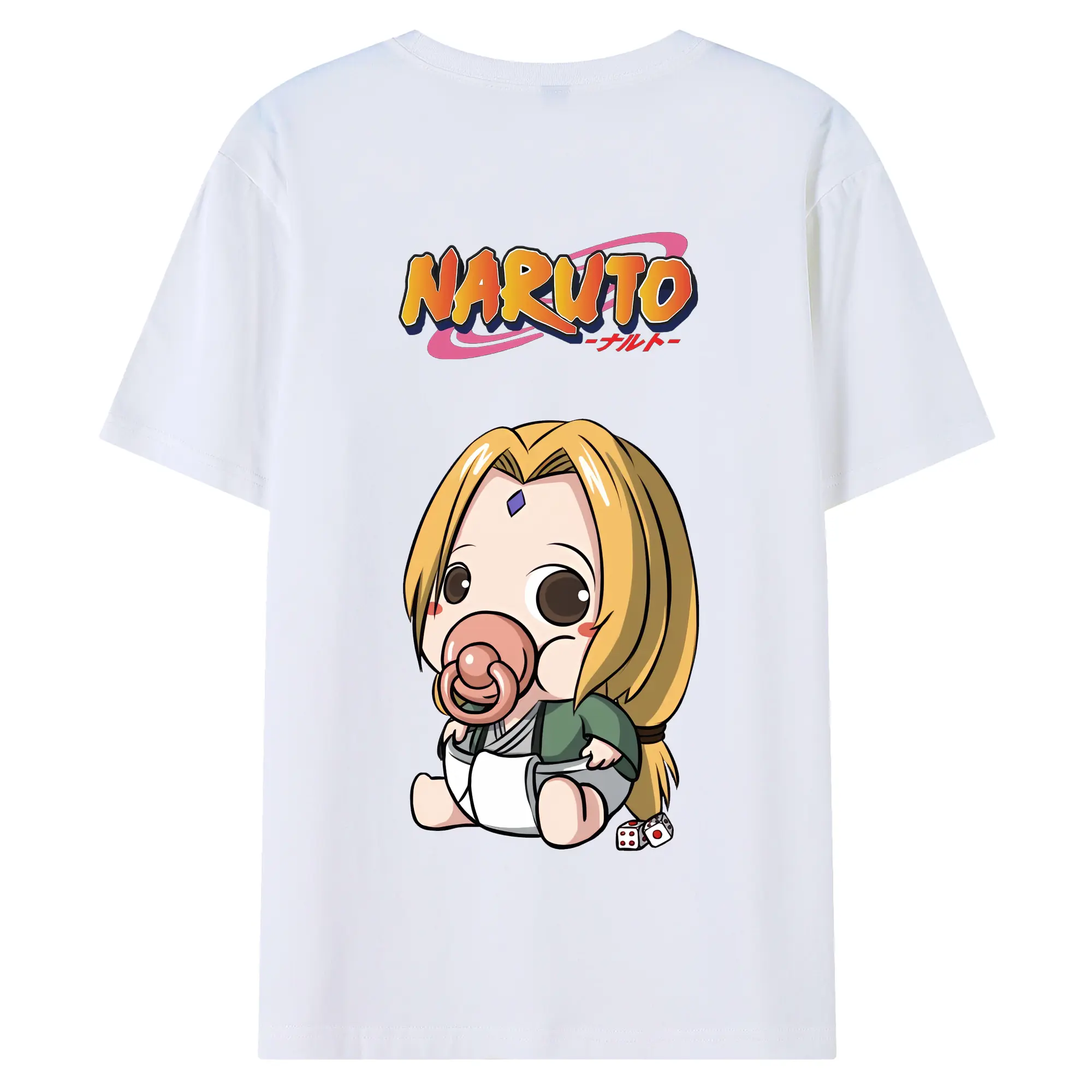 ナルト グッズ 綱手 - 綿100％ 半袖Tシャツ ・ バックプリント ・ 快適 通気性 ・ 日常使い 散歩 スポーツ用