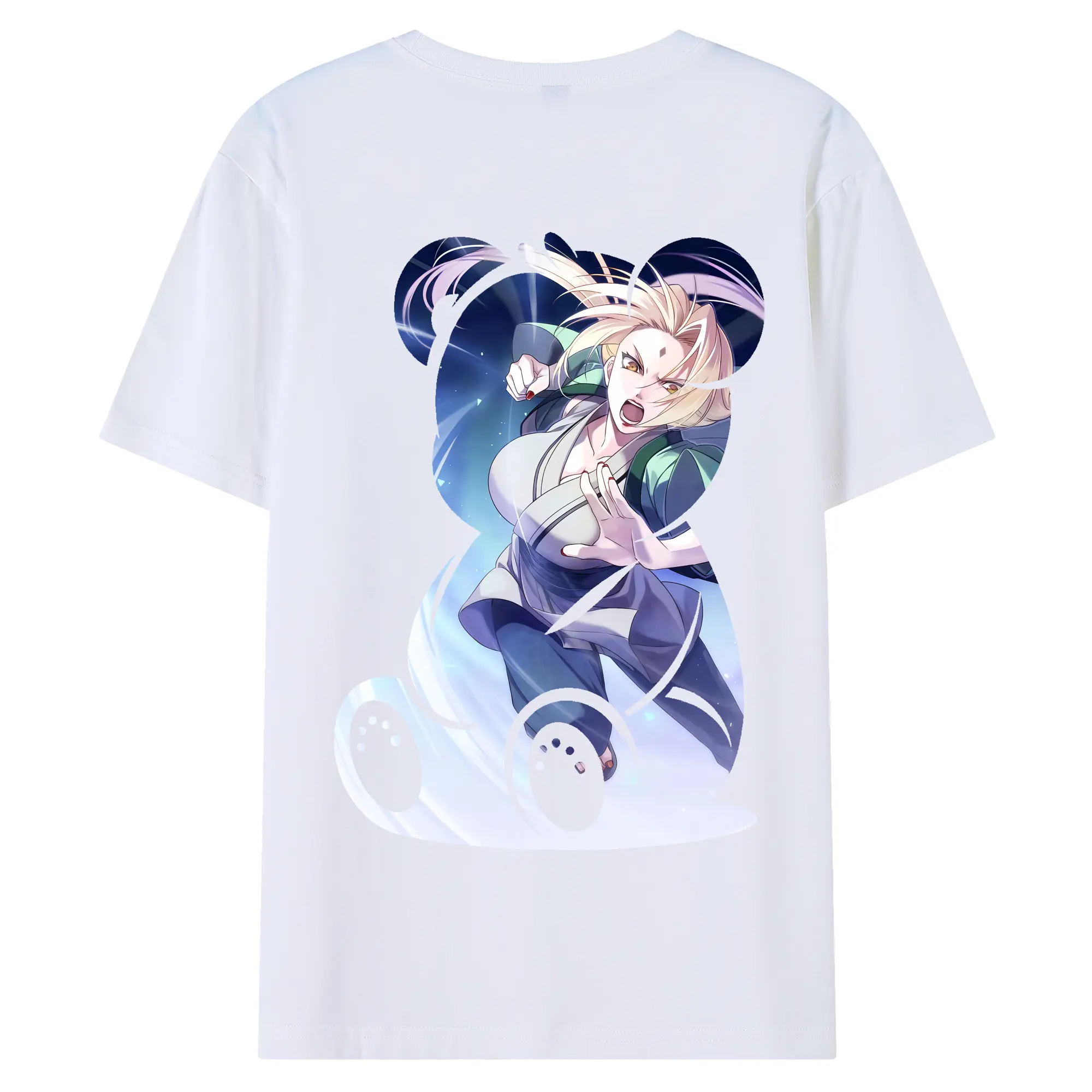 ナルト グッズ 綱手 - 綿100％ 半袖Tシャツ ・ バックプリント ・ 快適 通気性 ・ 日常使い 散歩 スポーツ用