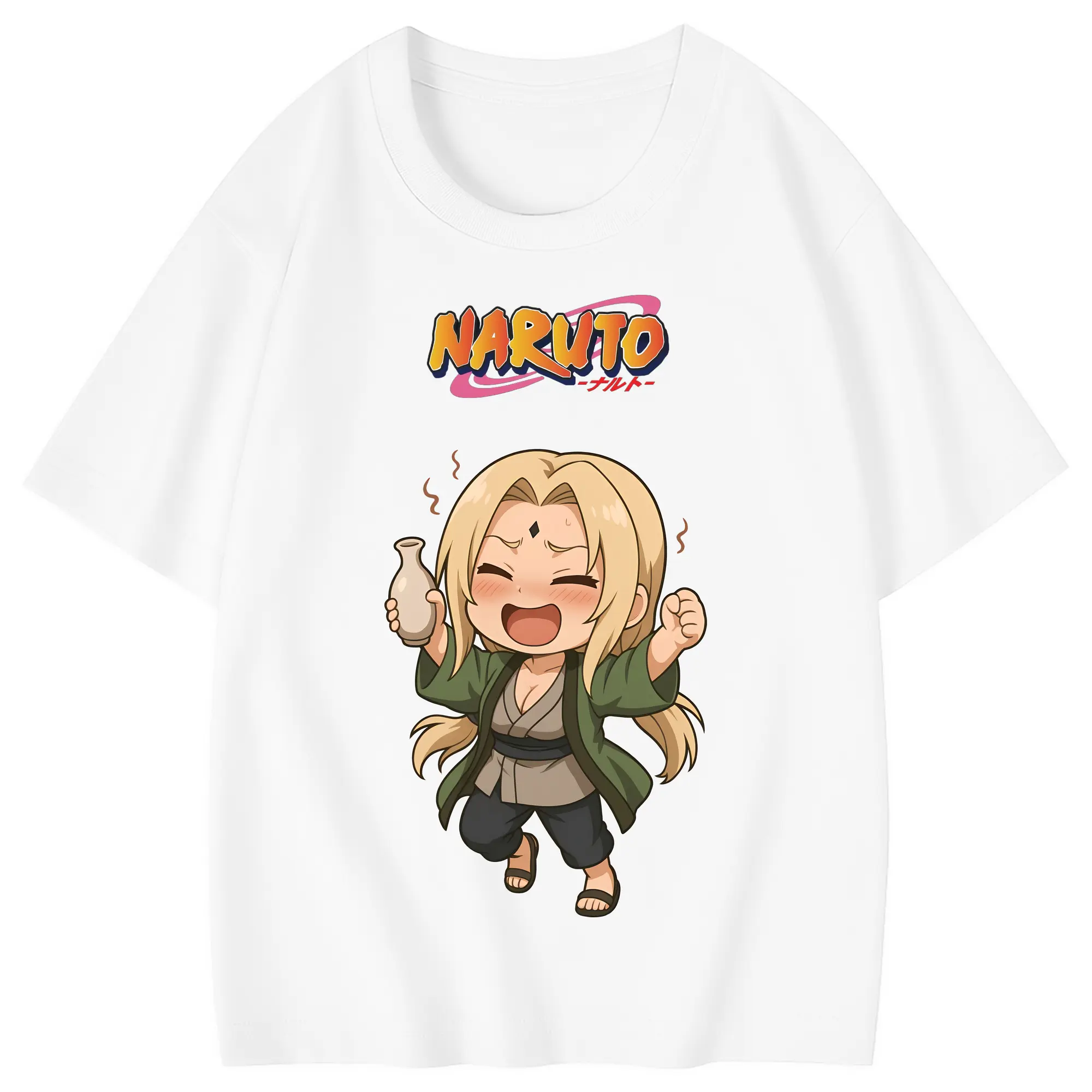 ナルト グッズ 綱手 - 綿100％ キッズTシャツ ・ フロントプリント ・ 快適 通気性 ・ スポーツ カジュアル 散歩用