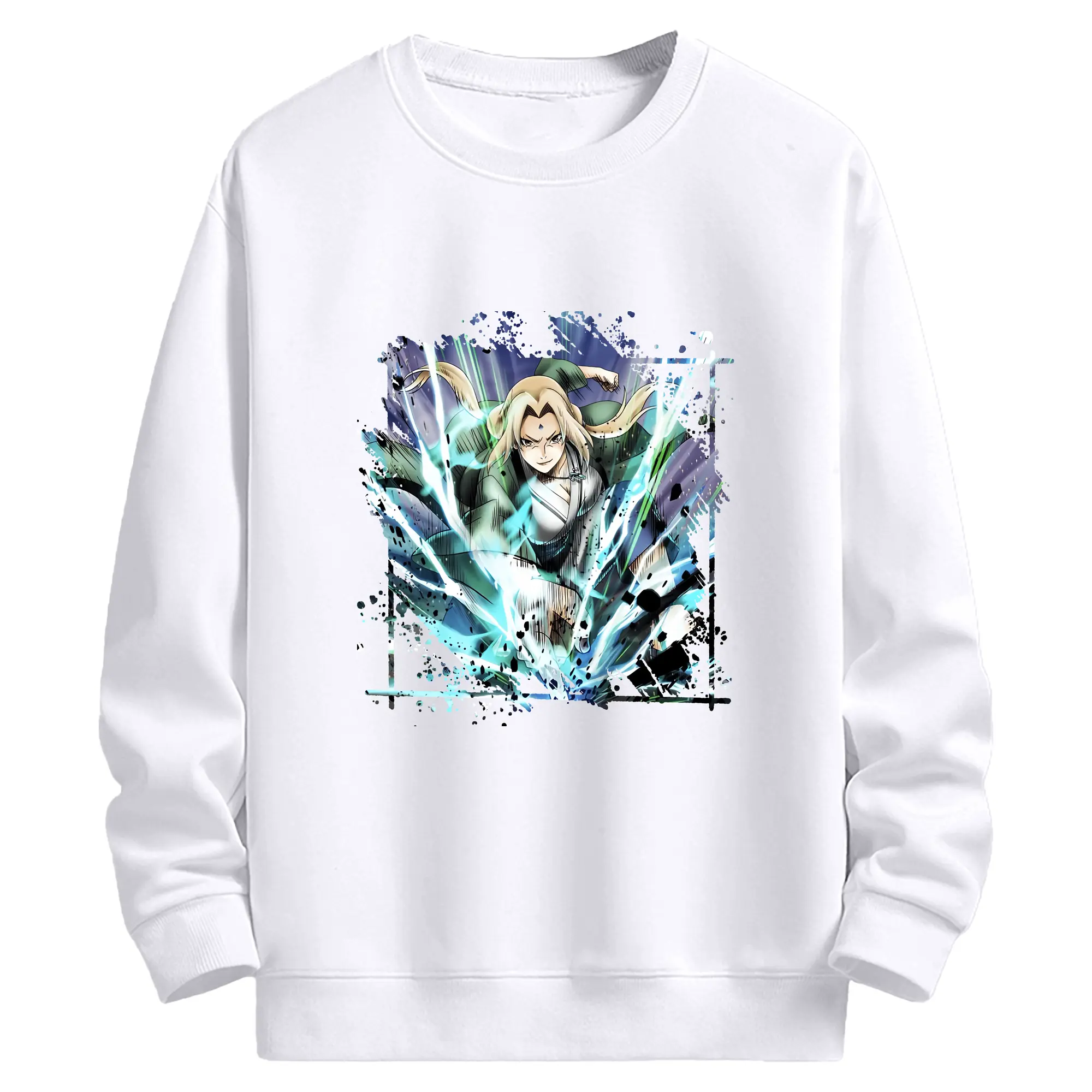 ナルト グッズ 綱手 - 高品質 クルーネック スウェット ・ コットン59％ ポリエステル41％ ・ ユニセックス 長袖 トレーナー ・ カジュアル デイリー スポーツ 散歩用