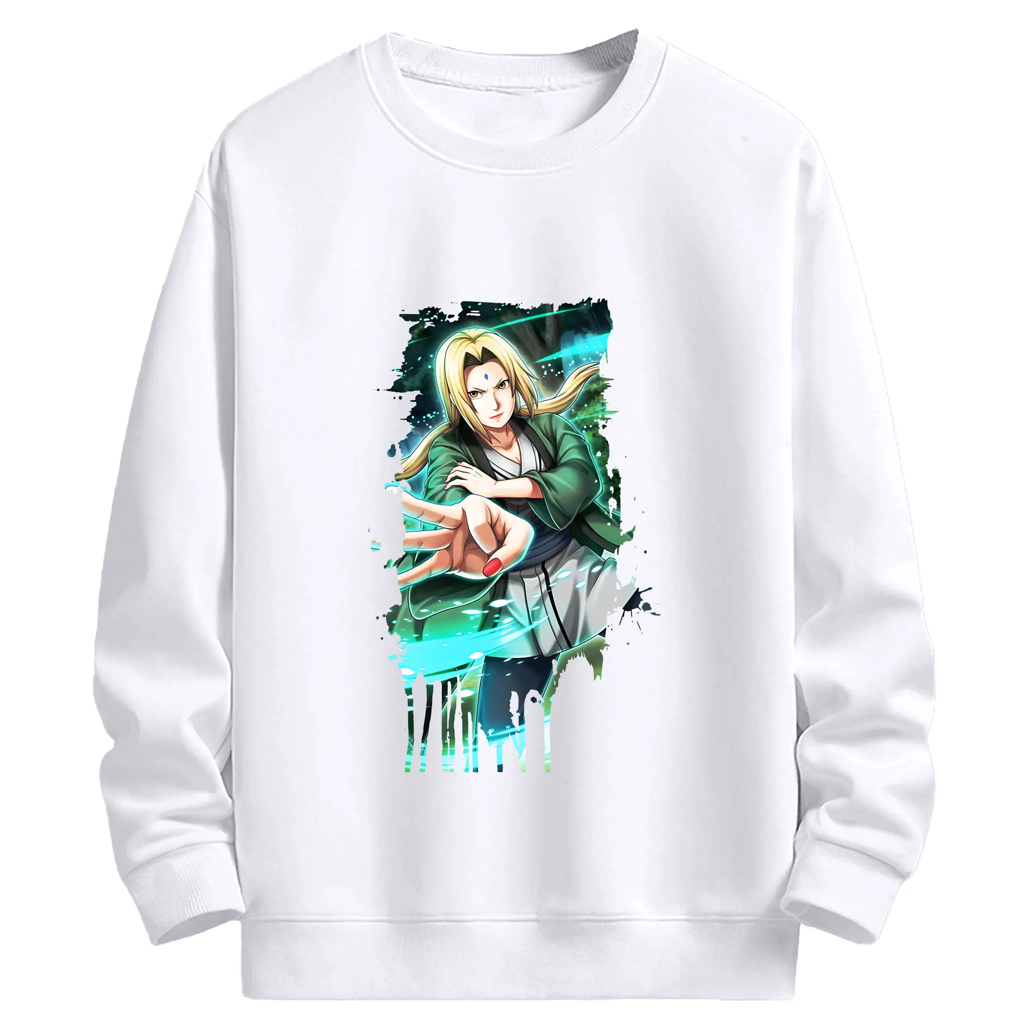 ナルト グッズ 綱手 - 高品質 クルーネック スウェット ・ コットン59％ ポリエステル41％ ・ ユニセックス 長袖 トレーナー ・ カジュアル デイリー スポーツ 散歩用