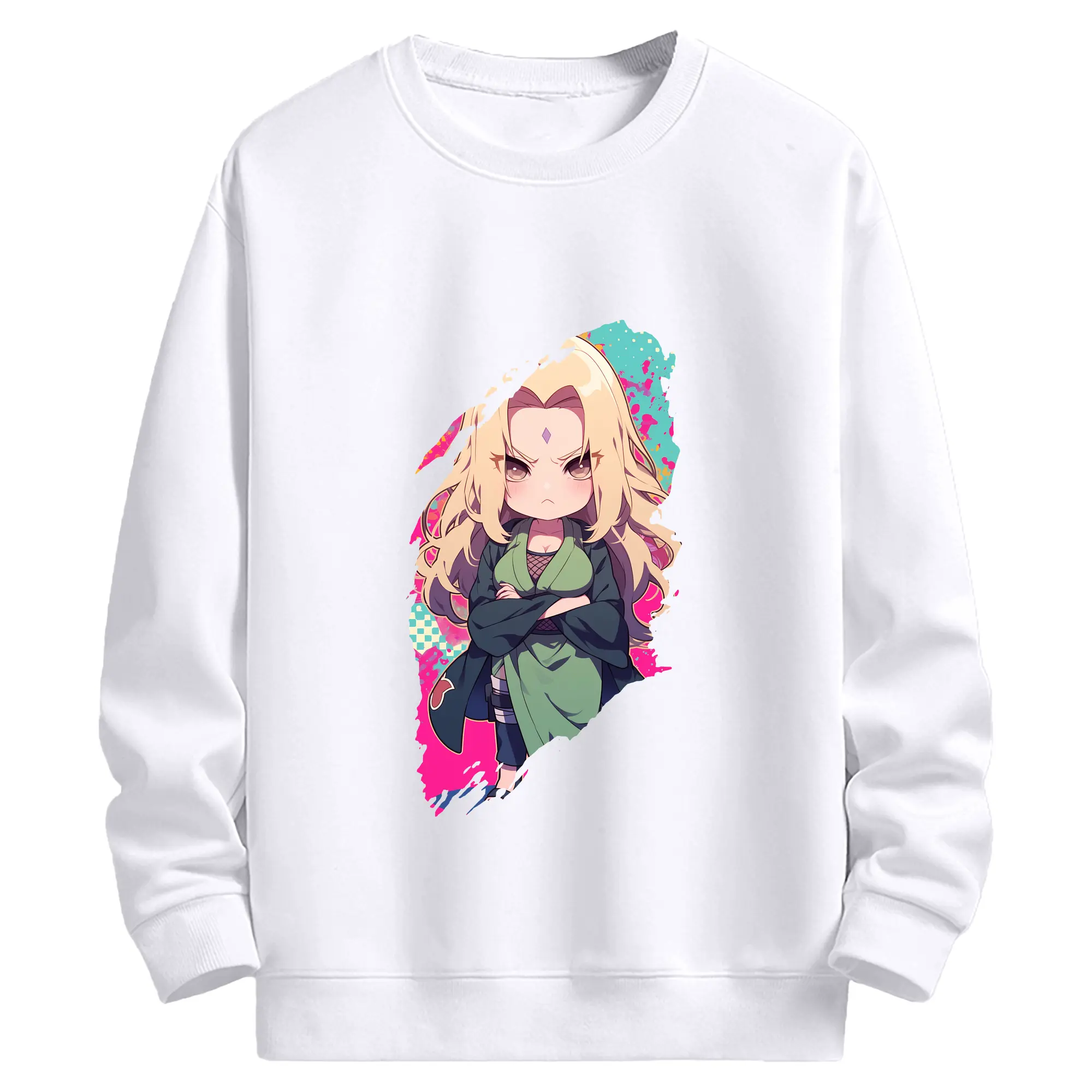 ナルト グッズ 綱手 - 高品質 クルーネック スウェット ・ コットン59％ ポリエステル41％ ・ ユニセックス 長袖 トレーナー ・ カジュアル デイリー スポーツ 散歩用