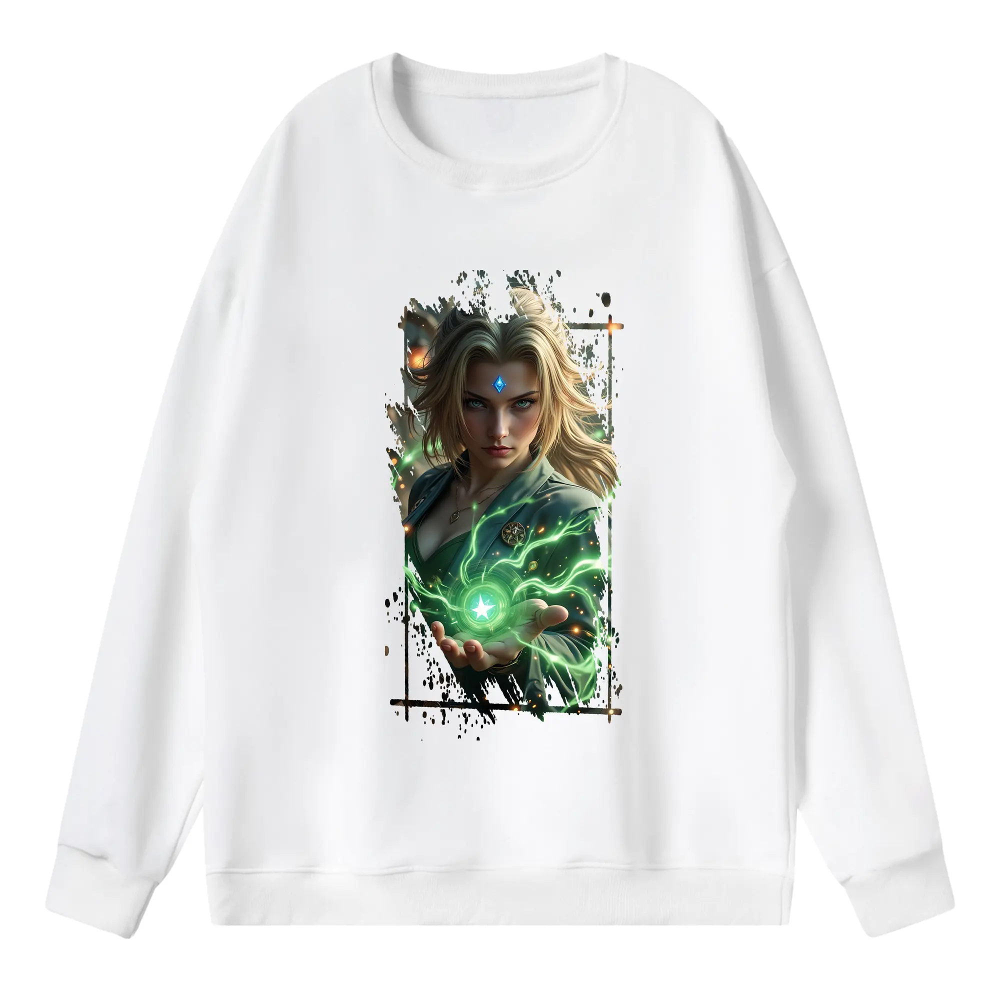 ナルト グッズ 綱手 - 薄手 クルーネック スウェット 裏毛260g · ポリエステル 春秋向け カジュアル 男女兼用 · トレーナー デイリー スポーツ 散歩に最適