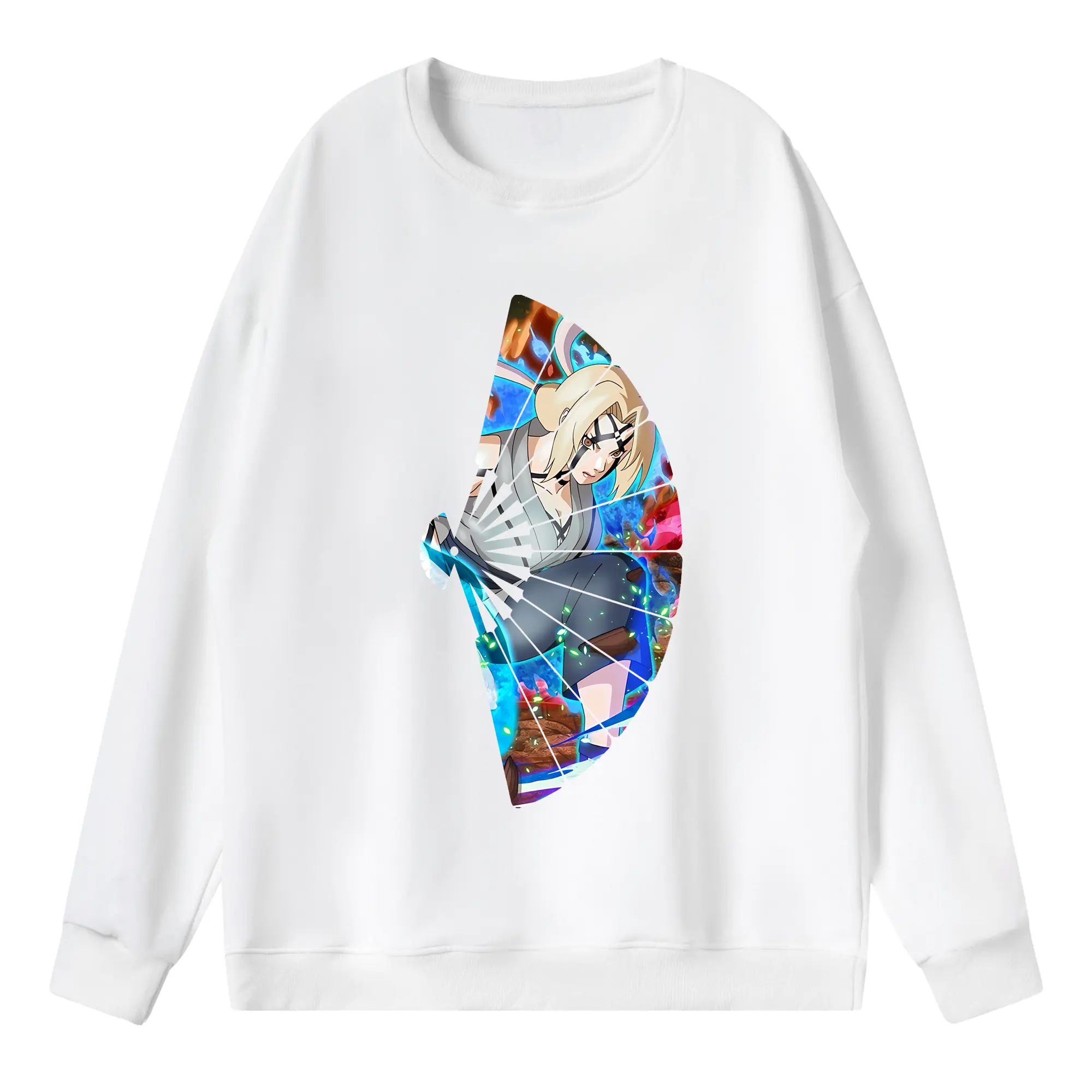 ナルト グッズ 綱手 - 薄手 クルーネック スウェット 裏毛260g · ポリエステル 春秋向け カジュアル 男女兼用 · トレーナー デイリー スポーツ 散歩に最適