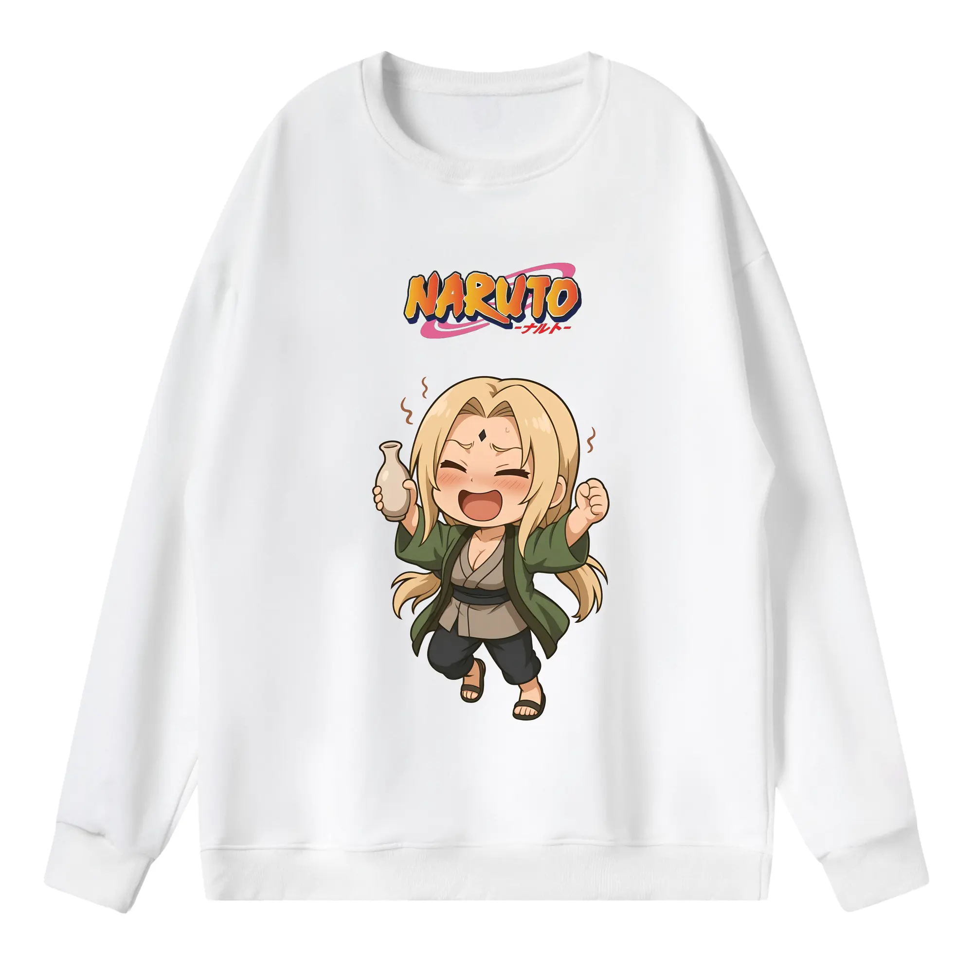 ナルト グッズ 綱手 - 薄手 クルーネック スウェット 裏毛260g · ポリエステル 春秋向け カジュアル 男女兼用 · トレーナー デイリー スポーツ 散歩に最適