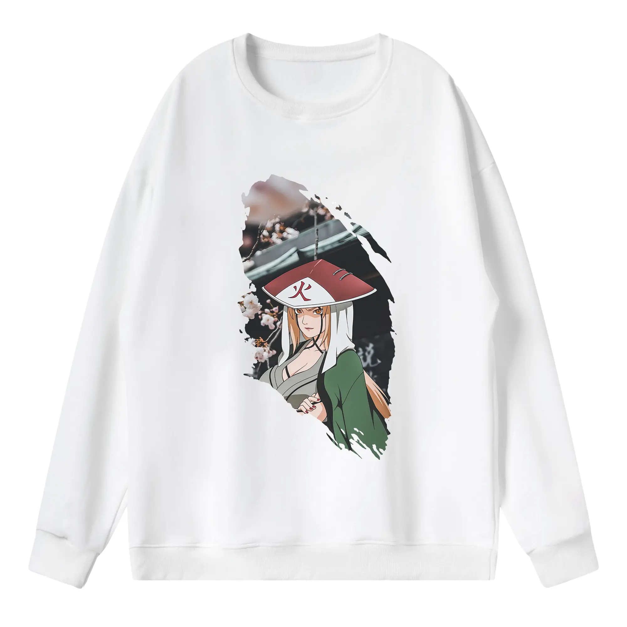 ナルト グッズ 綱手 - 薄手 クルーネック スウェット 裏毛260g · ポリエステル 春秋向け カジュアル 男女兼用 · トレーナー デイリー スポーツ 散歩に最適