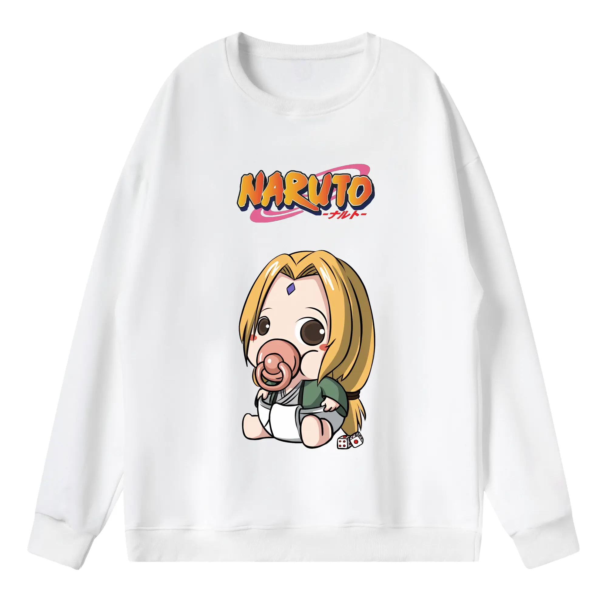 ナルト グッズ 綱手 - 薄手 クルーネック スウェット 裏毛260g · ポリエステル 春秋向け カジュアル 男女兼用 · トレーナー デイリー スポーツ 散歩に最適