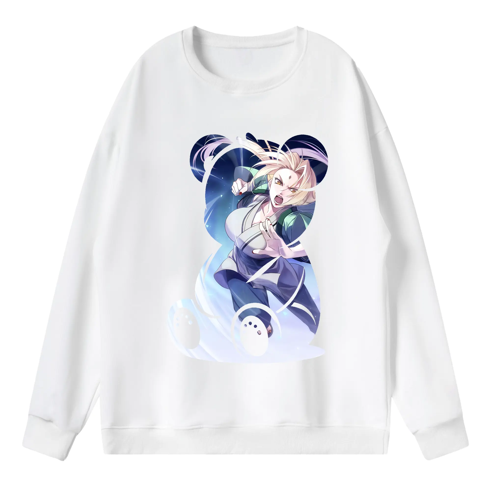 ナルト グッズ 綱手 - 薄手 クルーネック スウェット 裏毛260g · ポリエステル 春秋向け カジュアル 男女兼用 · トレーナー デイリー スポーツ 散歩に最適