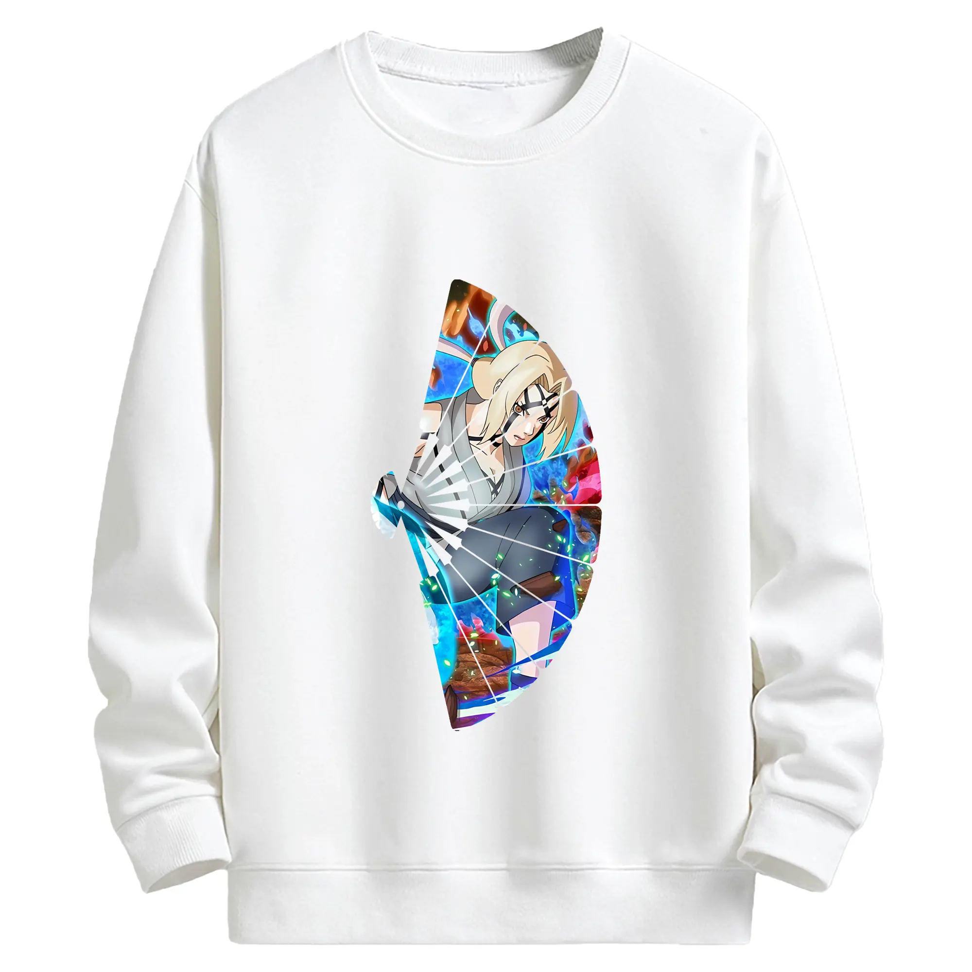 ナルト グッズ 綱手 - キッズ クルーネックスウェットシャツ ・ フロントプリント ・ 綿80％ ポリエステル20％ ・ 快適 通学 スポーツ 日常使い お散歩用