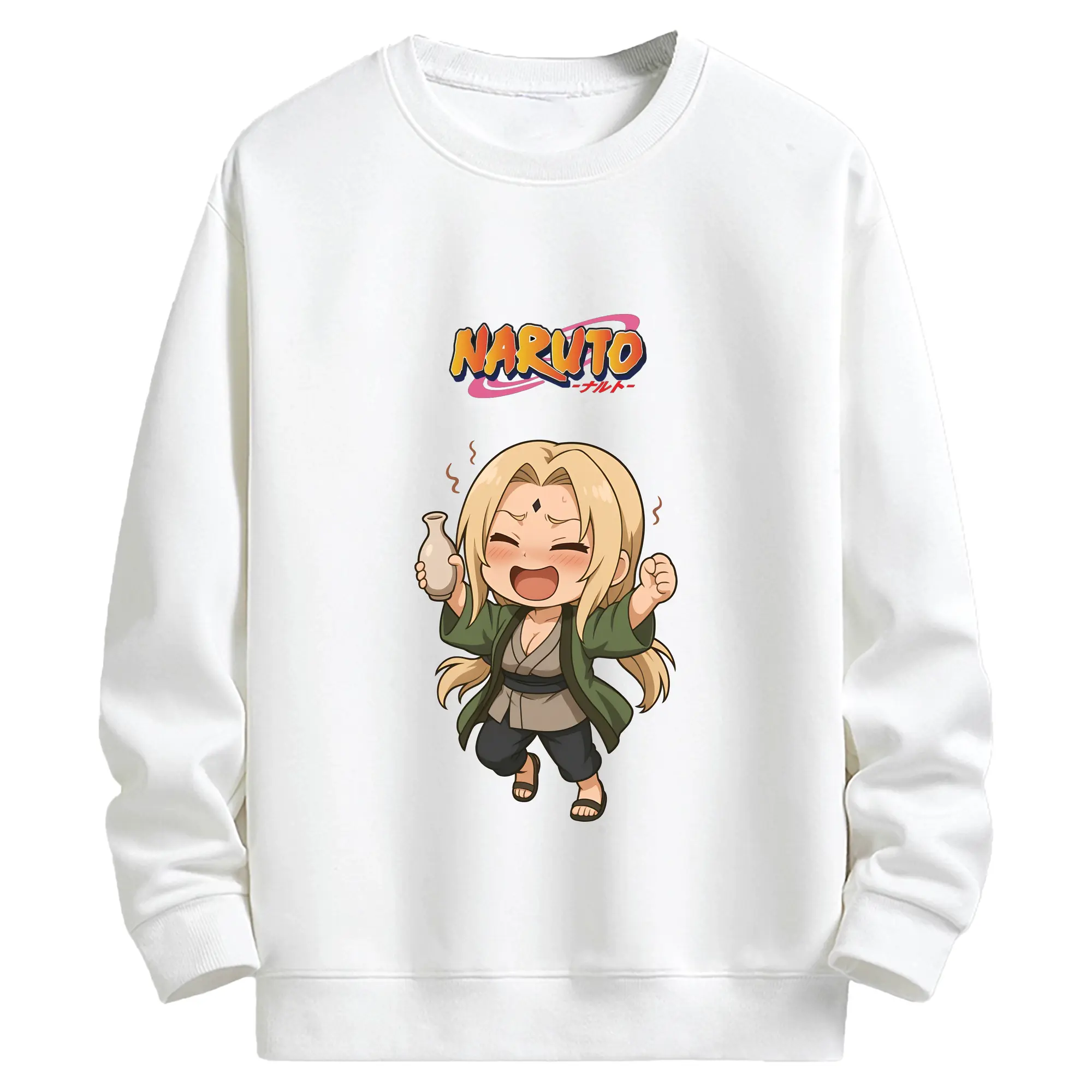 ナルト グッズ 綱手 - キッズ クルーネックスウェットシャツ ・ フロントプリント ・ 綿80％ ポリエステル20％ ・ 快適 通学 スポーツ 日常使い お散歩用