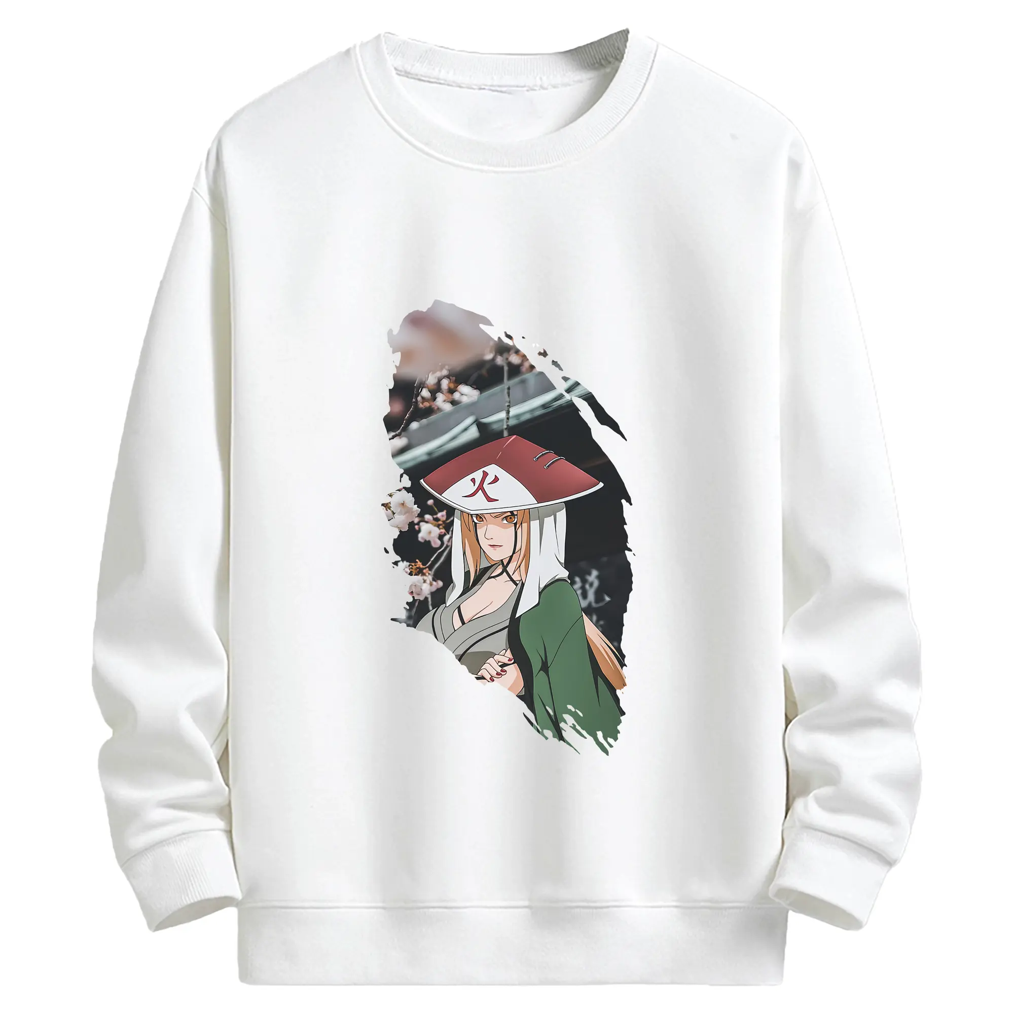 ナルト グッズ 綱手 - キッズ クルーネックスウェットシャツ ・ フロントプリント ・ 綿80％ ポリエステル20％ ・ 快適 通学 スポーツ 日常使い お散歩用