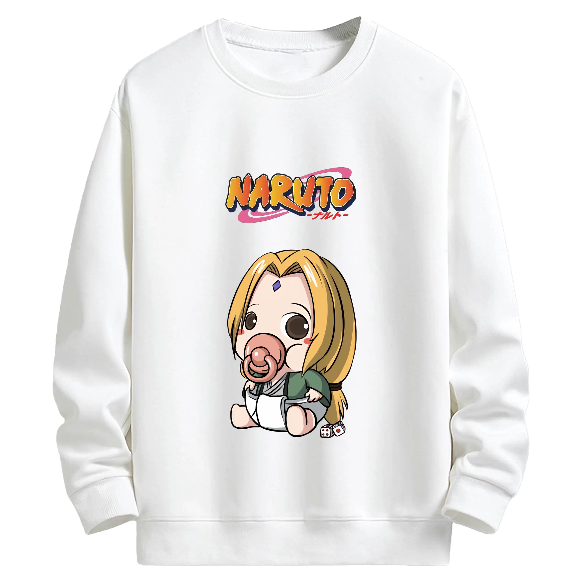 ナルト グッズ 綱手 - キッズ クルーネックスウェットシャツ ・ フロントプリント ・ 綿80％ ポリエステル20％ ・ 快適 通学 スポーツ 日常使い お散歩用