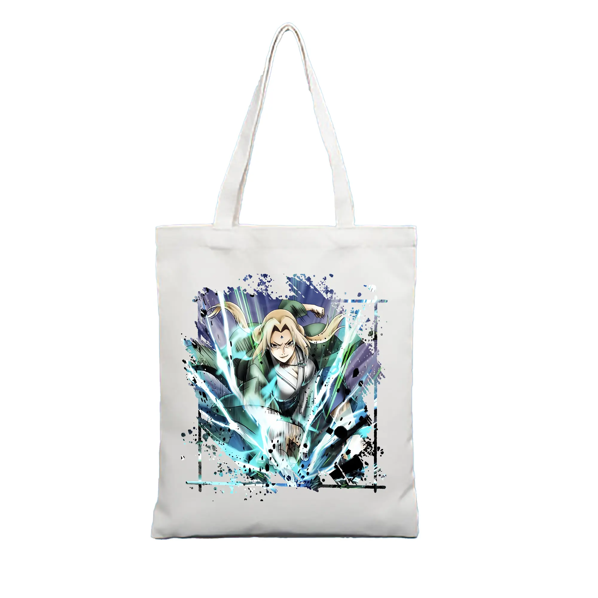 ナルト グッズ 綱手 - 縦型キャンバス手提げバッグ（トートバッグ） ・ キャンバス素材 ・ ショッピング用 ・ 軽量 丈夫 お手入れ簡単