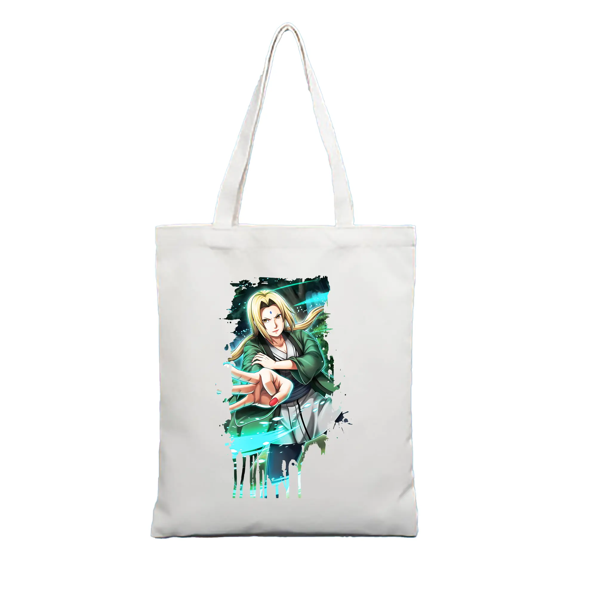 ナルト グッズ 綱手 - 縦型キャンバス手提げバッグ（トートバッグ） ・ キャンバス素材 ・ ショッピング用 ・ 軽量 丈夫 お手入れ簡単