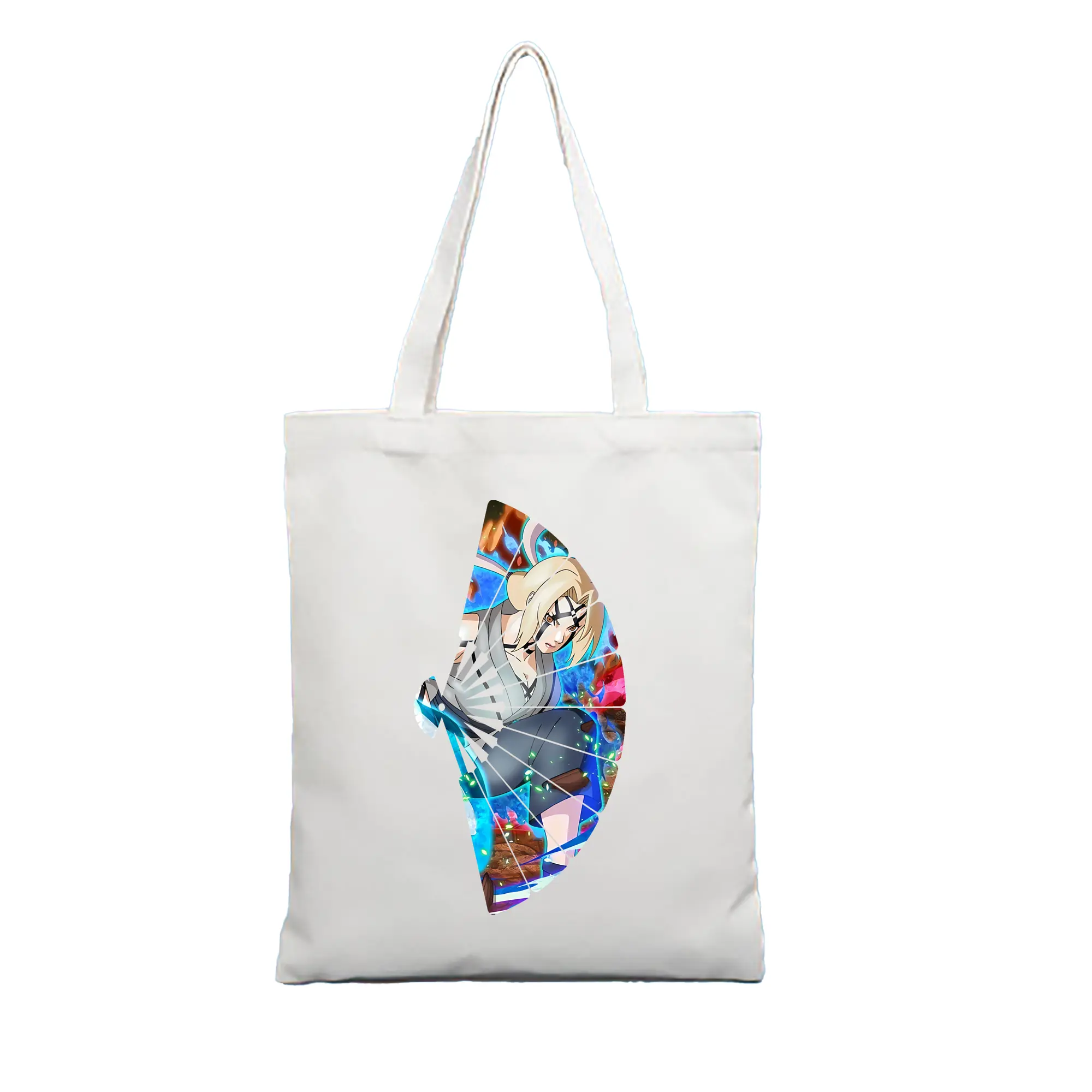 ナルト グッズ 綱手 - 縦型キャンバス手提げバッグ（トートバッグ） ・ キャンバス素材 ・ ショッピング用 ・ 軽量 丈夫 お手入れ簡単