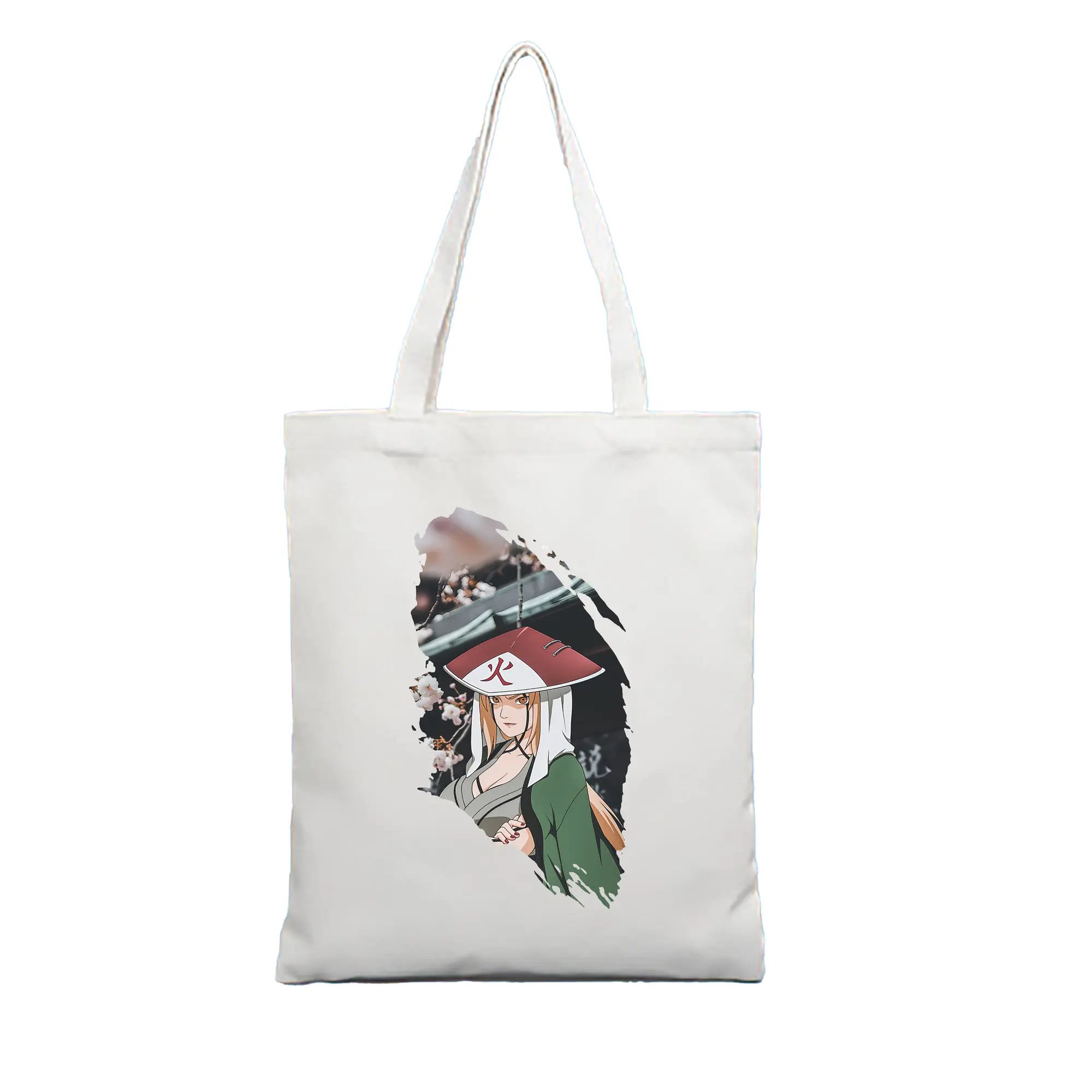 ナルト グッズ 綱手 - 縦型キャンバス手提げバッグ（トートバッグ） ・ キャンバス素材 ・ ショッピング用 ・ 軽量 丈夫 お手入れ簡単