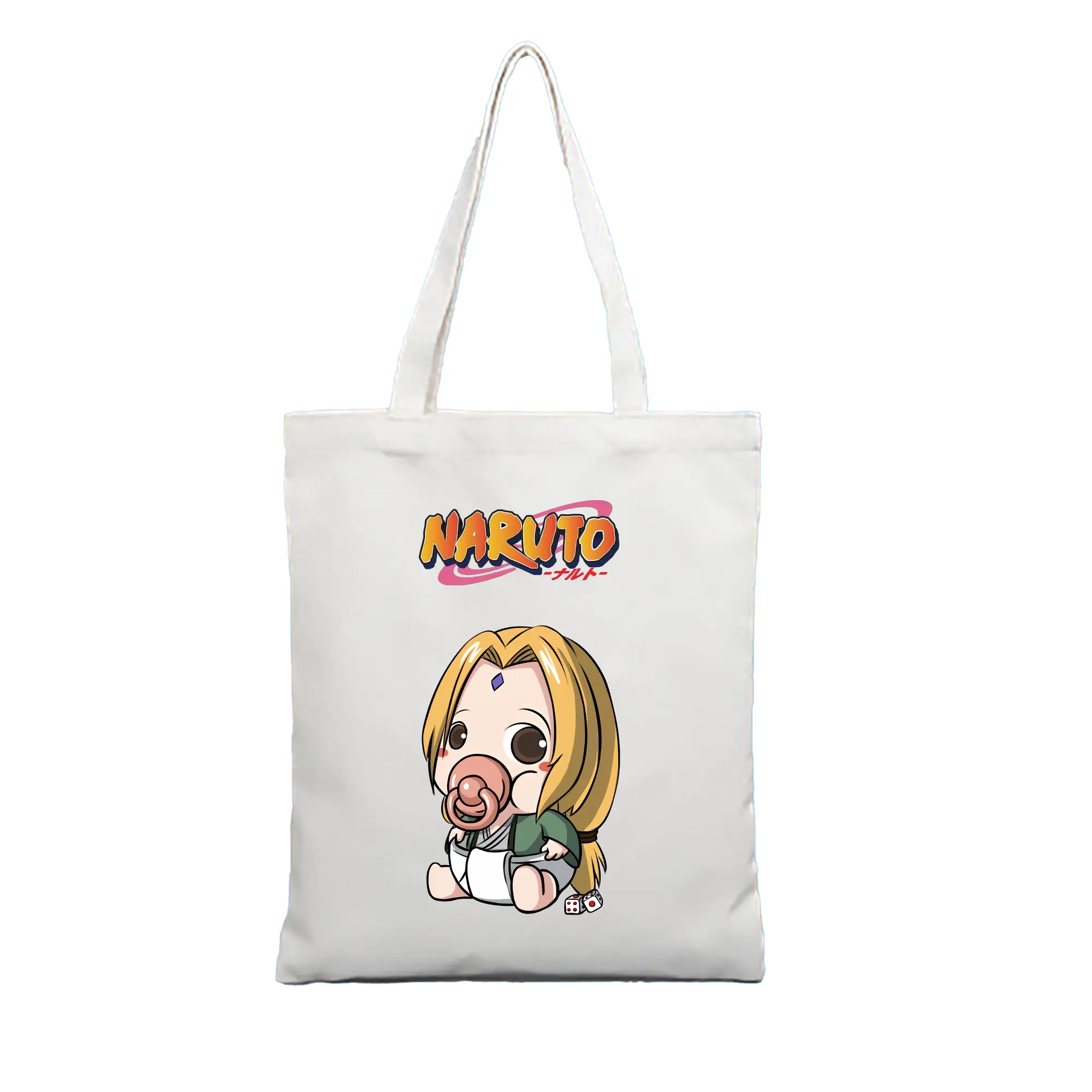 ナルト グッズ 綱手 - 縦型キャンバス手提げバッグ（トートバッグ） ・ キャンバス素材 ・ ショッピング用 ・ 軽量 丈夫 お手入れ簡単