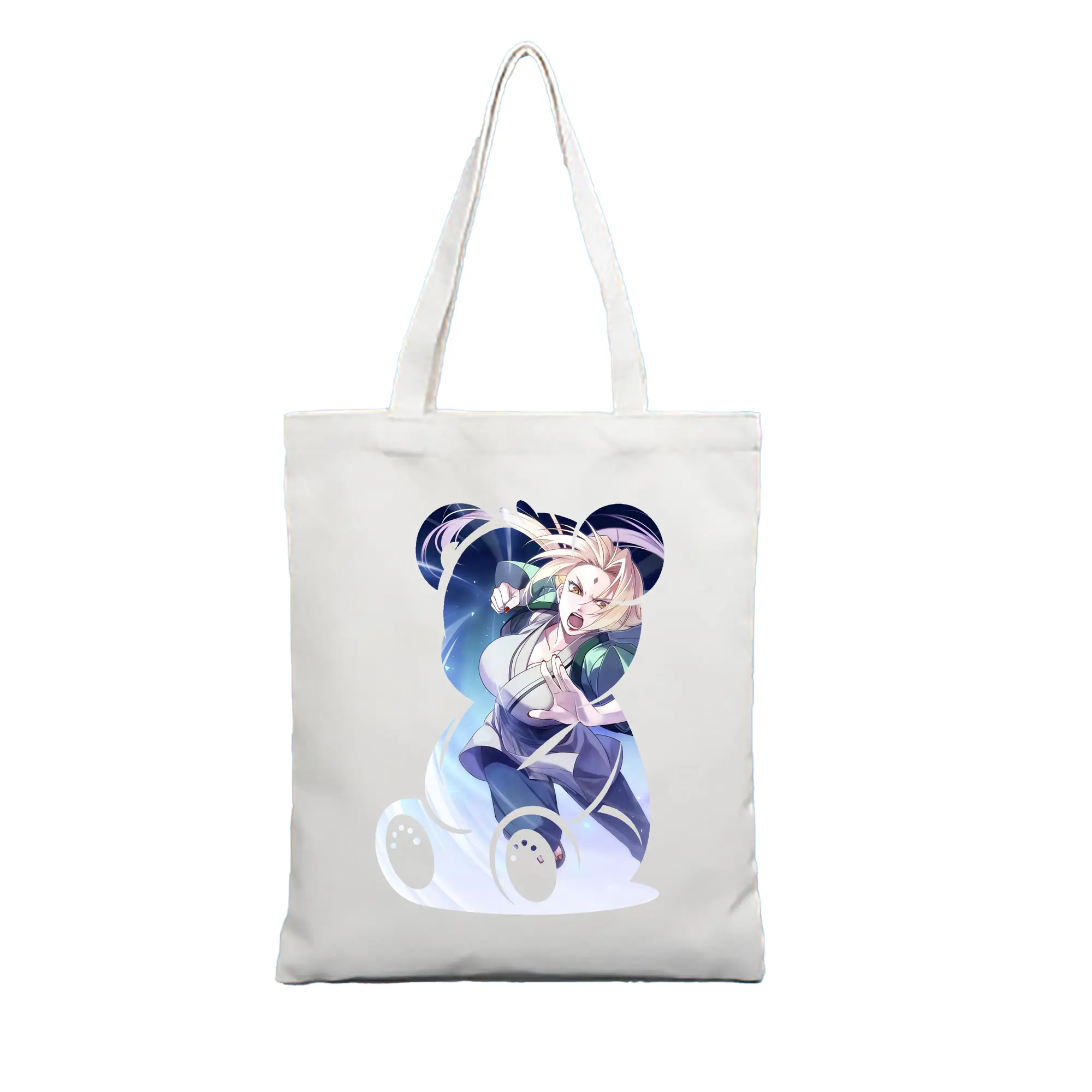 ナルト グッズ 綱手 - 縦型キャンバス手提げバッグ（トートバッグ） ・ キャンバス素材 ・ ショッピング用 ・ 軽量 丈夫 お手入れ簡単