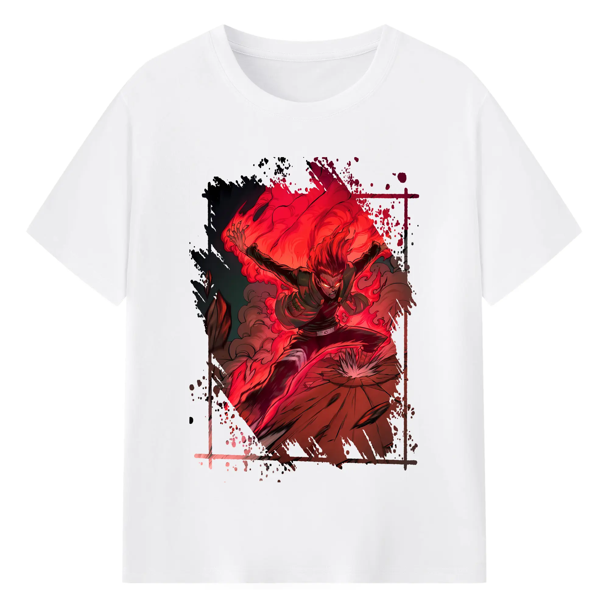 ナルト グッズ マイト・ガイ - 綿100％ 半袖Tシャツ ・ フロントプリント ・ 快適 通気性 ・ 日常使い 散歩 スポーツ用