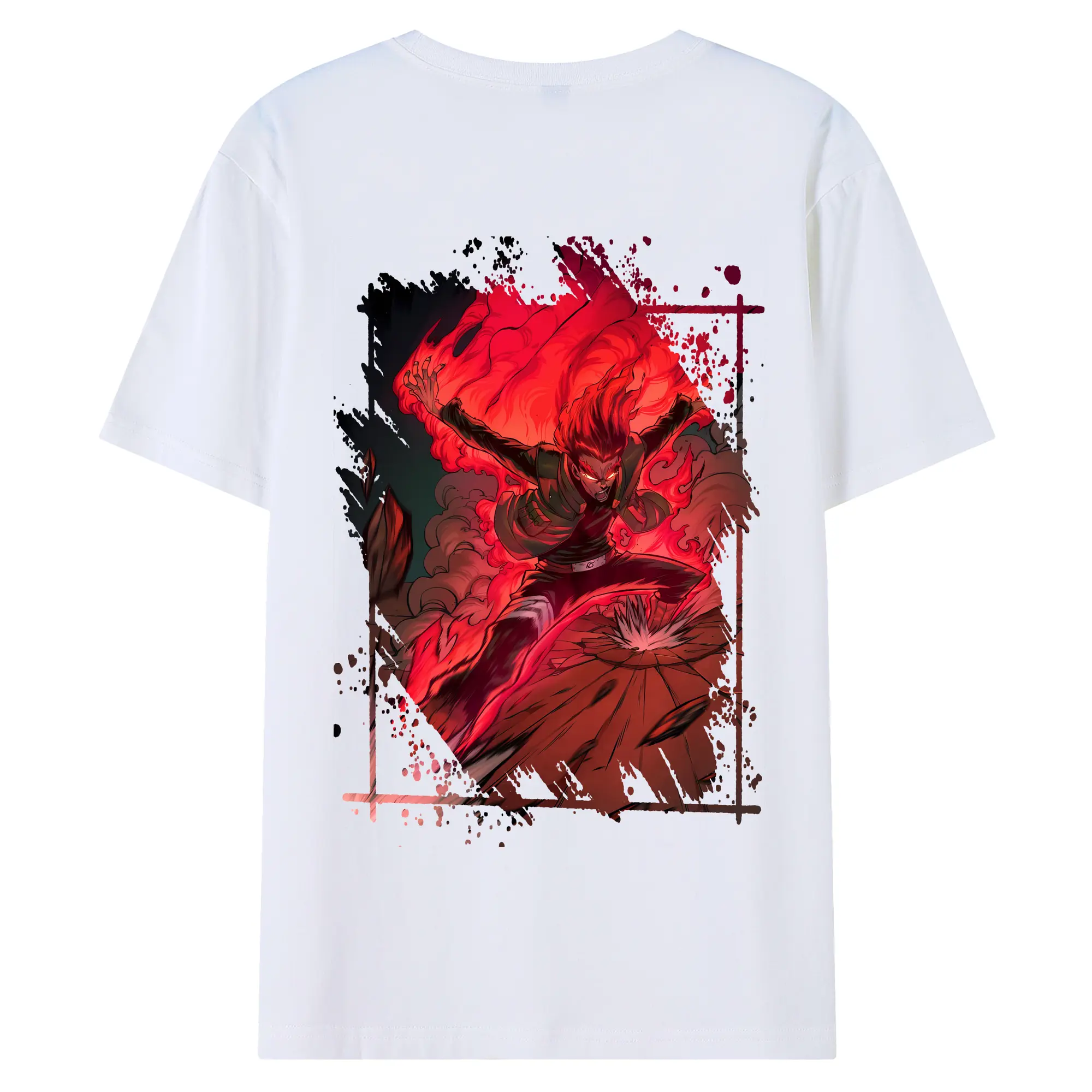 ナルト グッズ マイト・ガイ - 綿100％ 半袖Tシャツ ・ バックプリント ・ 快適 通気性 ・ 日常使い 散歩 スポーツ用