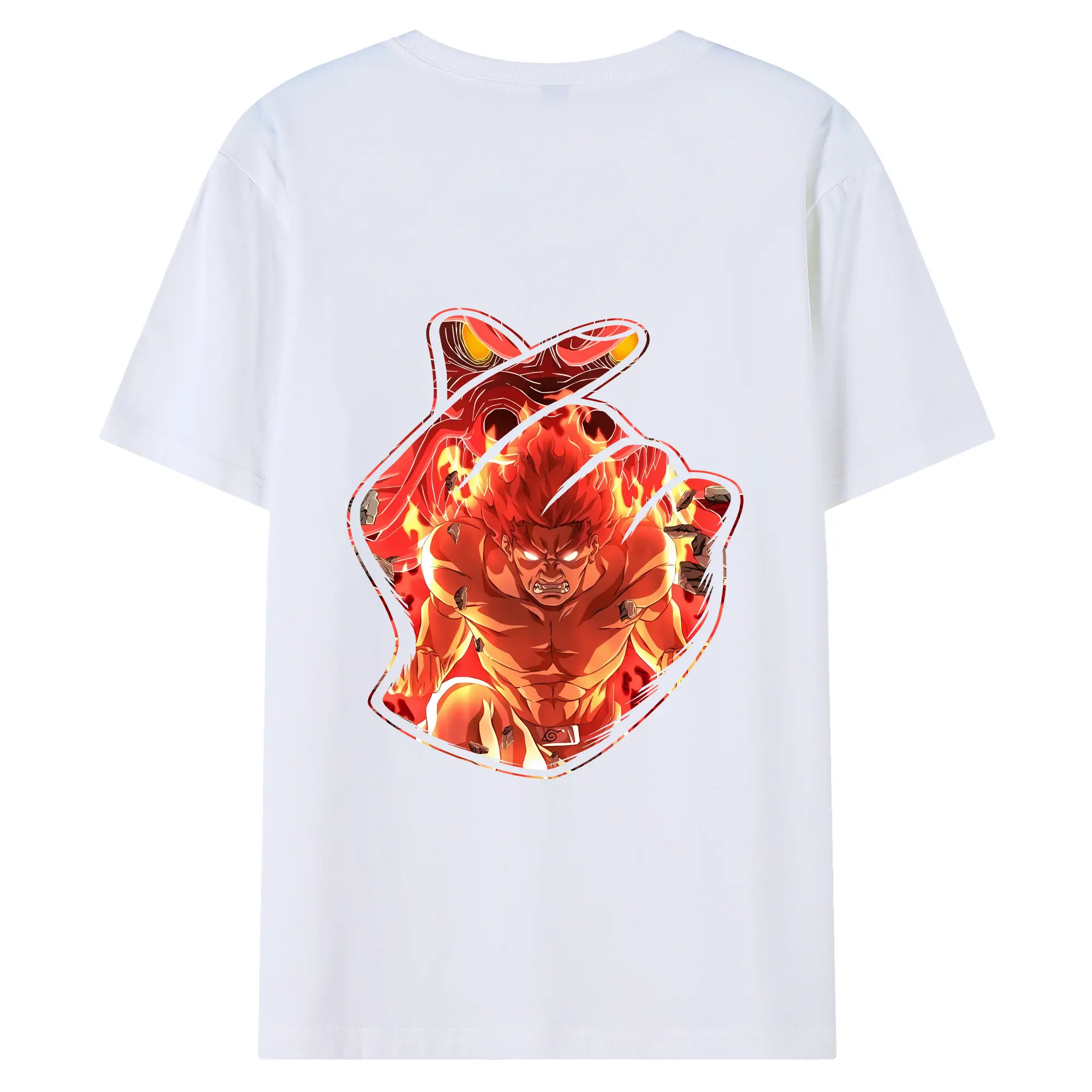 ナルト グッズ マイト・ガイ - 綿100％ 半袖Tシャツ ・ バックプリント ・ 快適 通気性 ・ 日常使い 散歩 スポーツ用