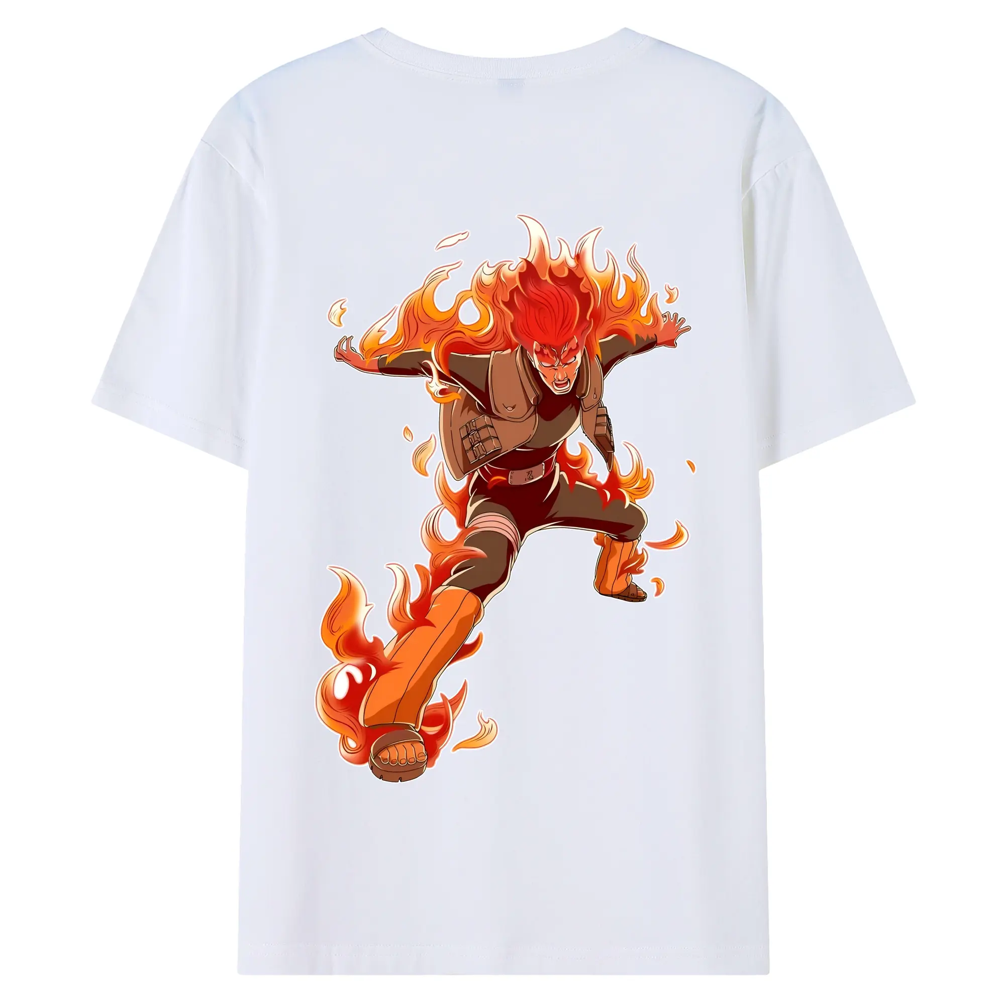 ナルト グッズ マイト・ガイ - 綿100％ 半袖Tシャツ ・ バックプリント ・ 快適 通気性 ・ 日常使い 散歩 スポーツ用