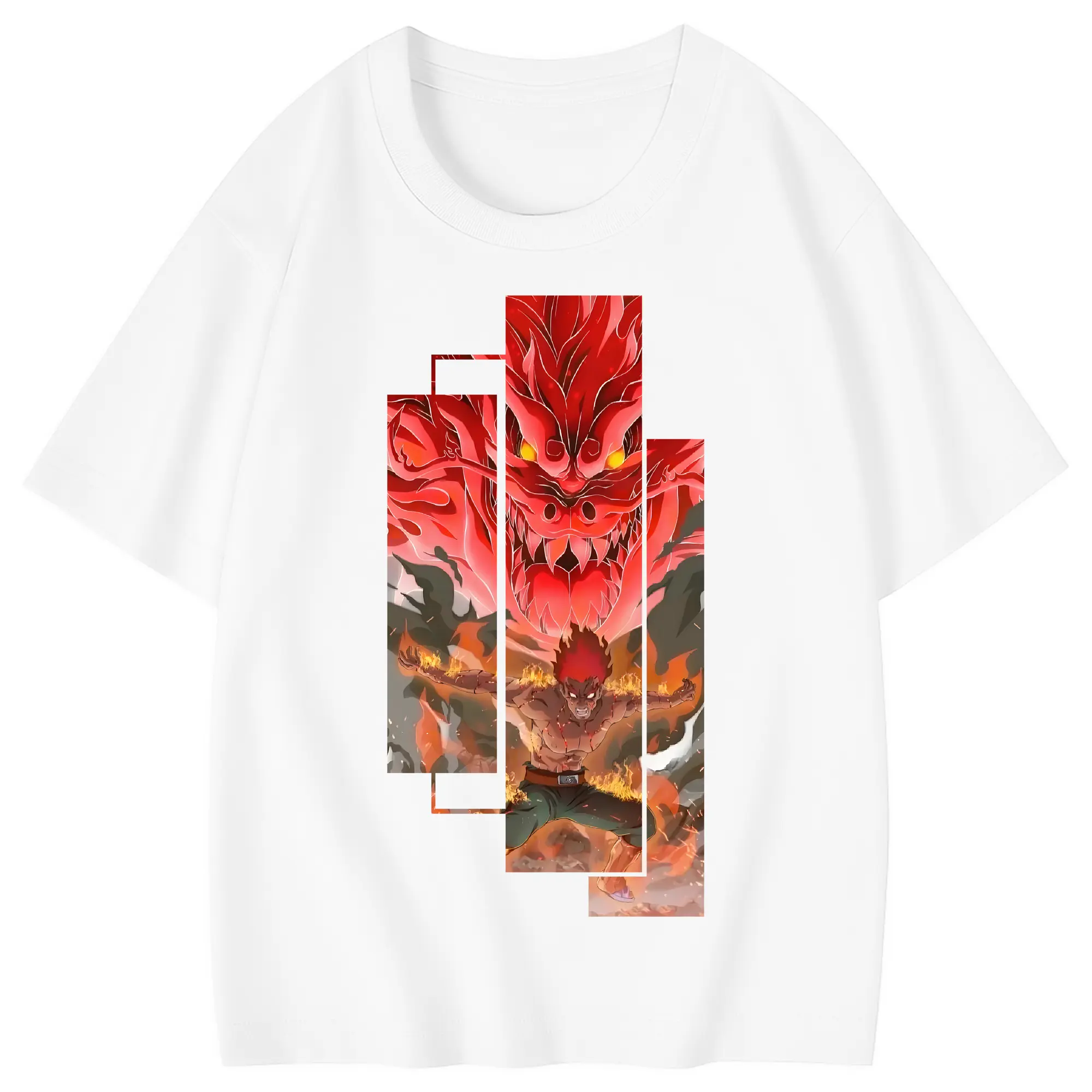 ナルト グッズ マイト・ガイ - 綿100％ キッズTシャツ ・ フロントプリント ・ 快適 通気性 ・ スポーツ カジュアル 散歩用