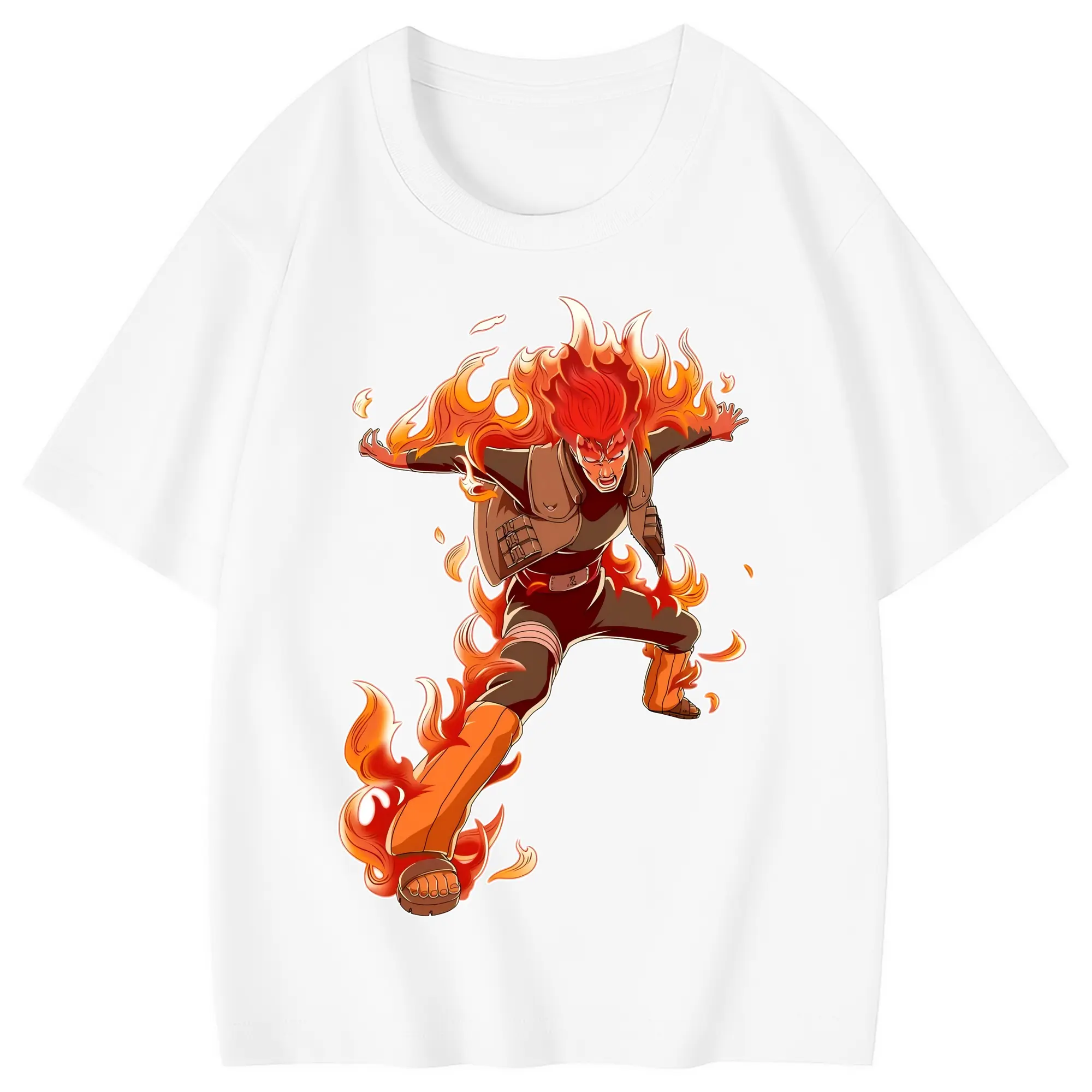 ナルト グッズ マイト・ガイ - 綿100％ キッズTシャツ ・ フロントプリント ・ 快適 通気性 ・ スポーツ カジュアル 散歩用