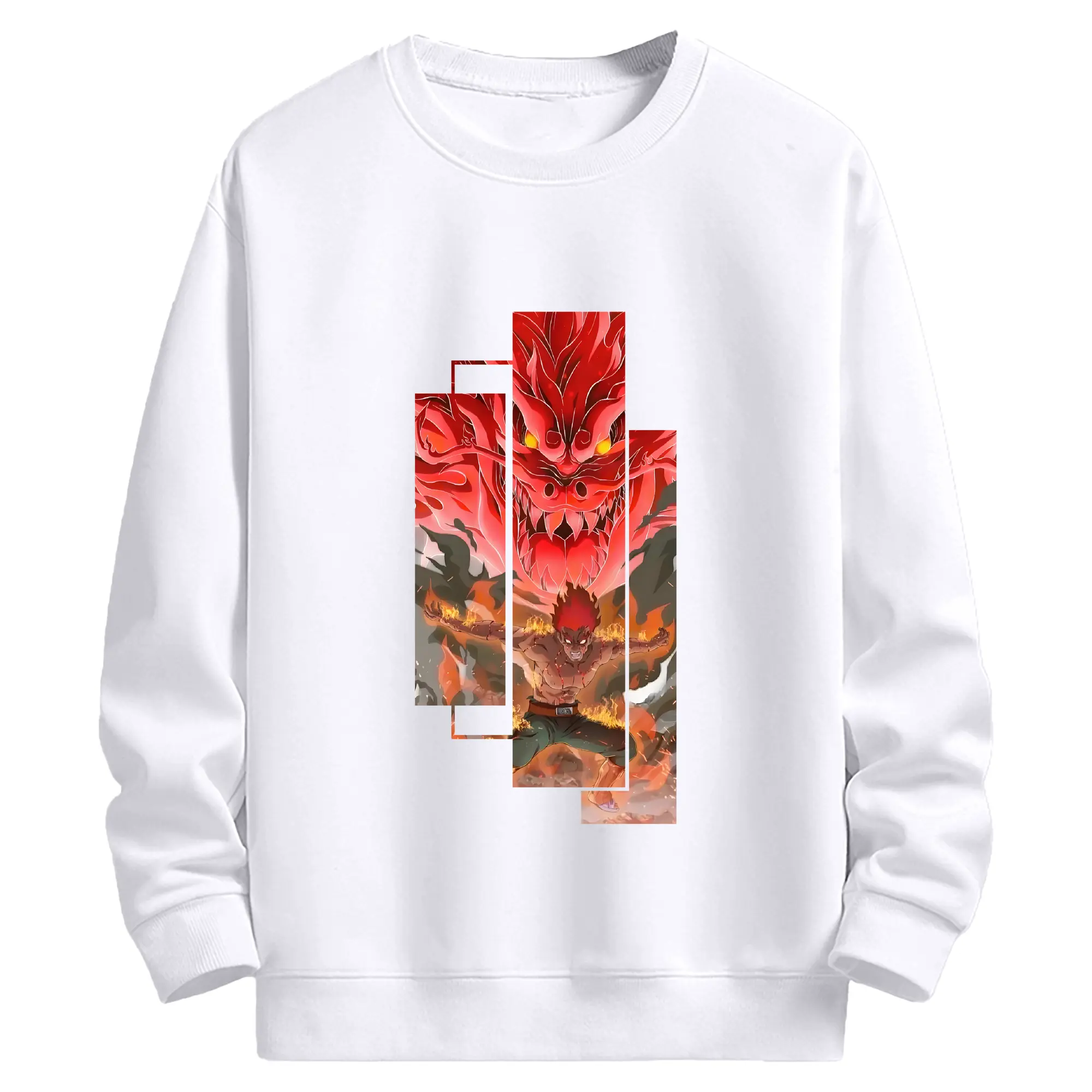 ナルト グッズ マイト・ガイ - 高品質 クルーネック スウェット ・ コットン59％ ポリエステル41％ ・ ユニセックス 長袖 トレーナー ・ カジュアル デイリー スポーツ 散歩用