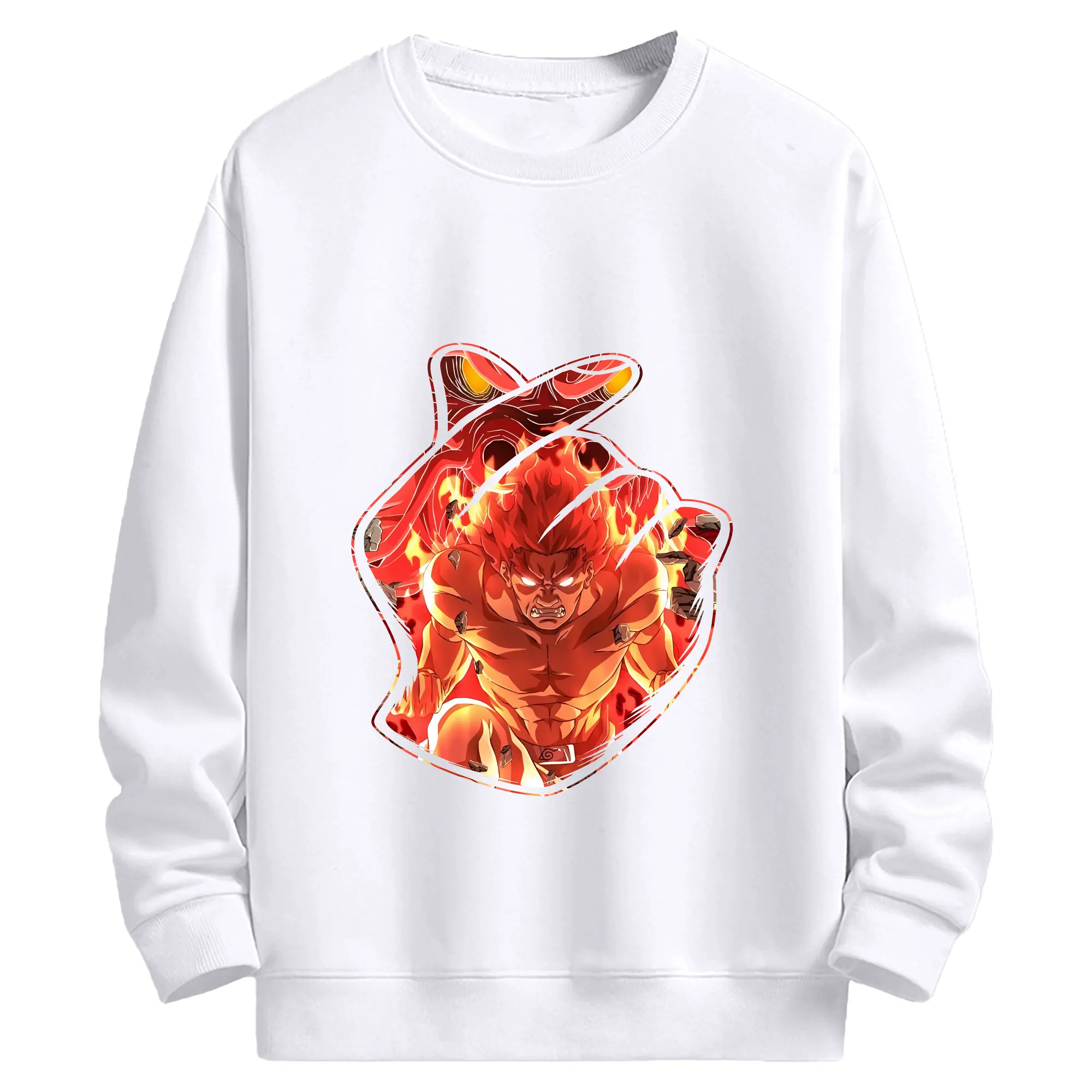 ナルト グッズ マイト・ガイ - 高品質 クルーネック スウェット ・ コットン59％ ポリエステル41％ ・ ユニセックス 長袖 トレーナー ・ カジュアル デイリー スポーツ 散歩用