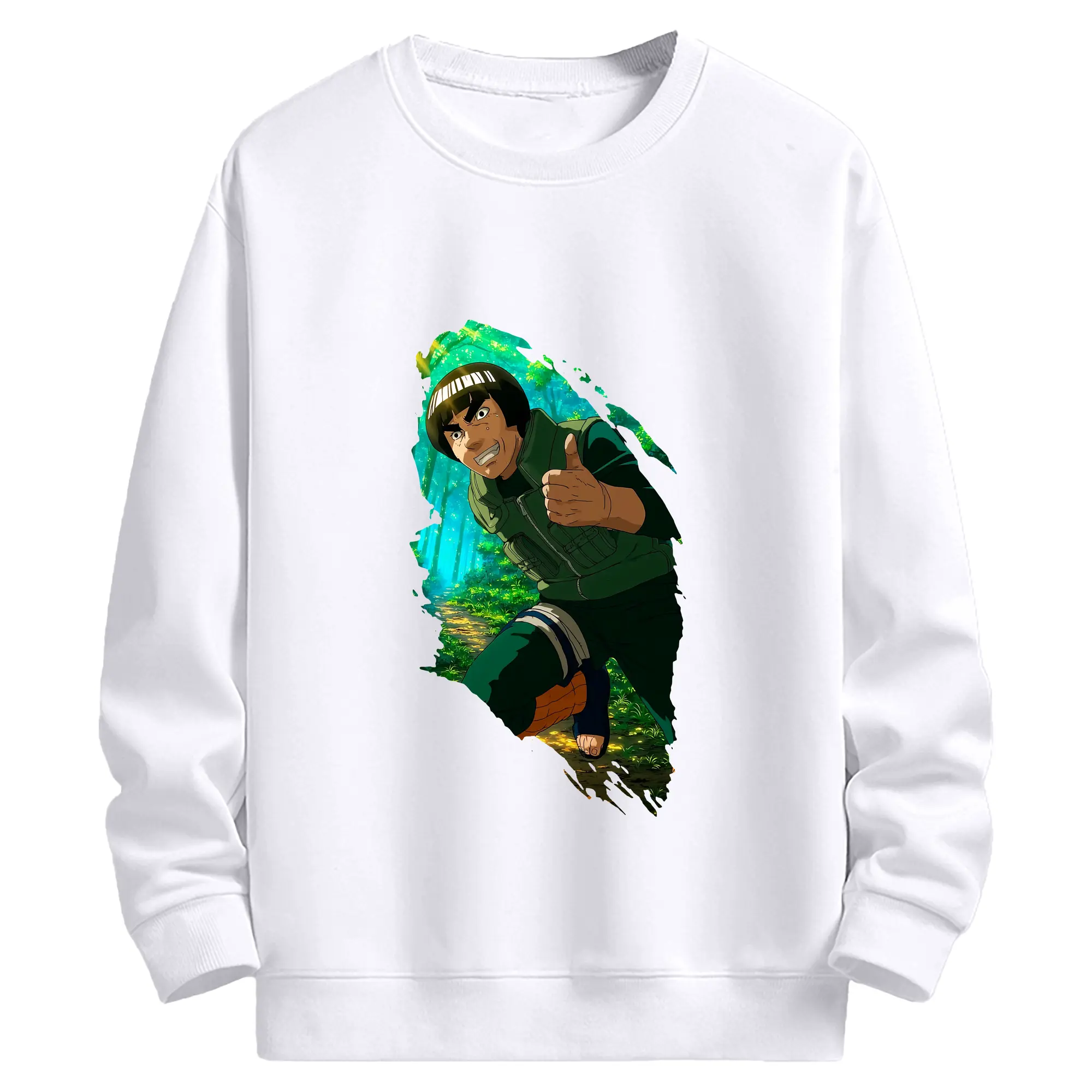 ナルト グッズ マイト・ガイ - 高品質 クルーネック スウェット ・ コットン59％ ポリエステル41％ ・ ユニセックス 長袖 トレーナー ・ カジュアル デイリー スポーツ 散歩用