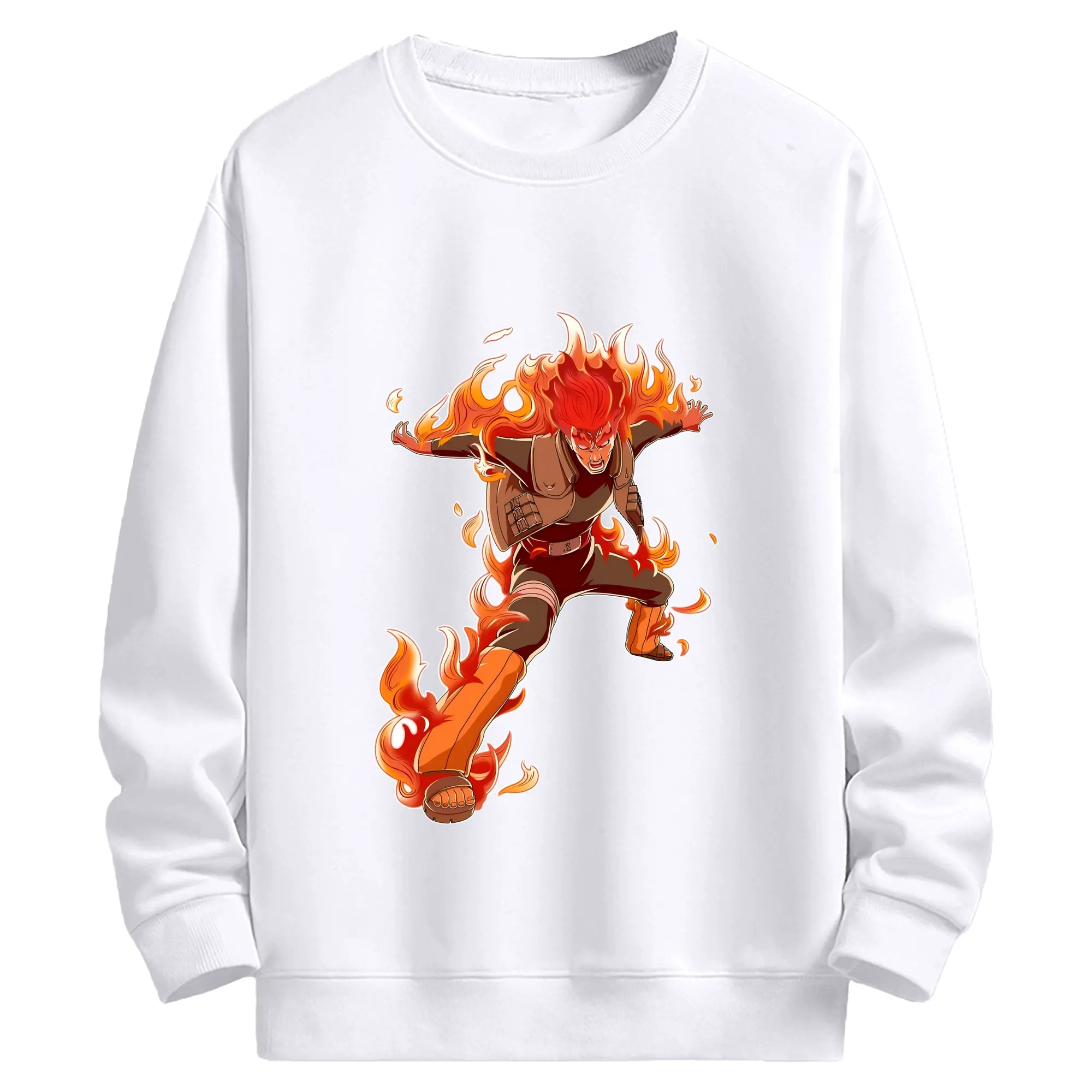 ナルト グッズ マイト・ガイ - 高品質 クルーネック スウェット ・ コットン59％ ポリエステル41％ ・ ユニセックス 長袖 トレーナー ・ カジュアル デイリー スポーツ 散歩用