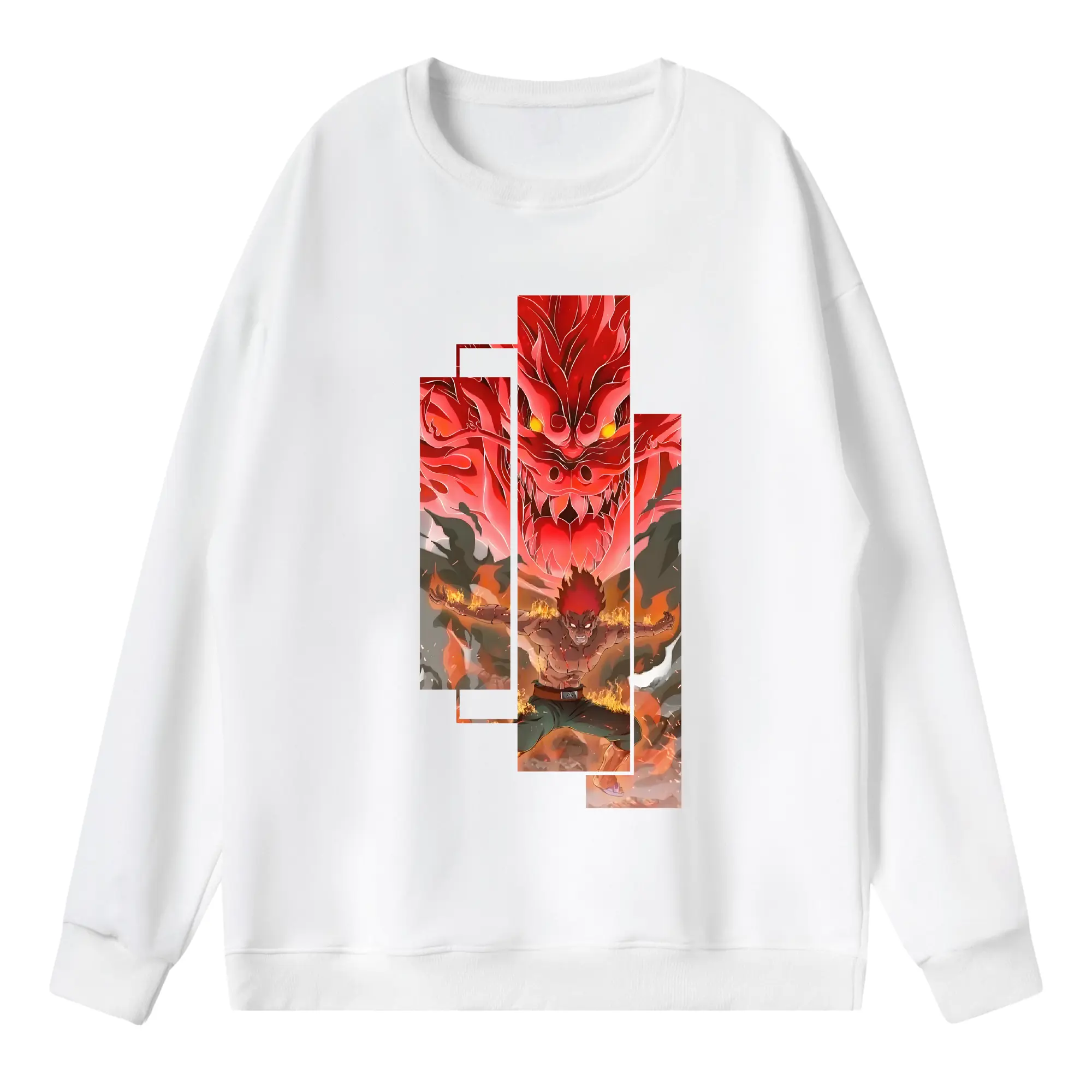 ナルト グッズ マイト・ガイ - 薄手 クルーネック スウェット 裏毛260g · ポリエステル 春秋向け カジュアル 男女兼用 · トレーナー デイリー スポーツ 散歩に最適