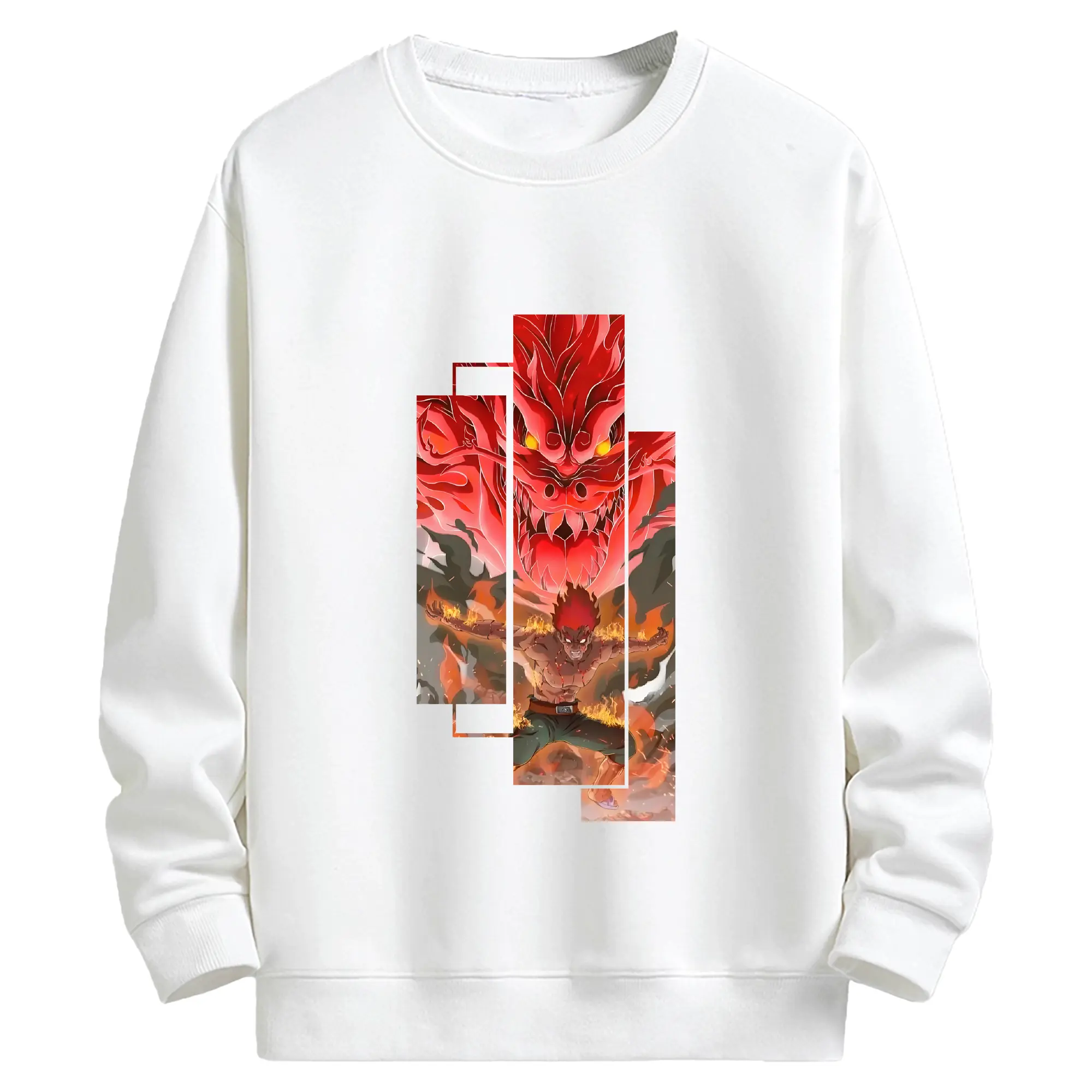 ナルト グッズ マイト・ガイ - キッズ クルーネックスウェットシャツ ・ フロントプリント ・ 綿80％ ポリエステル20％ ・ 快適 通学 スポーツ 日常使い お散歩用