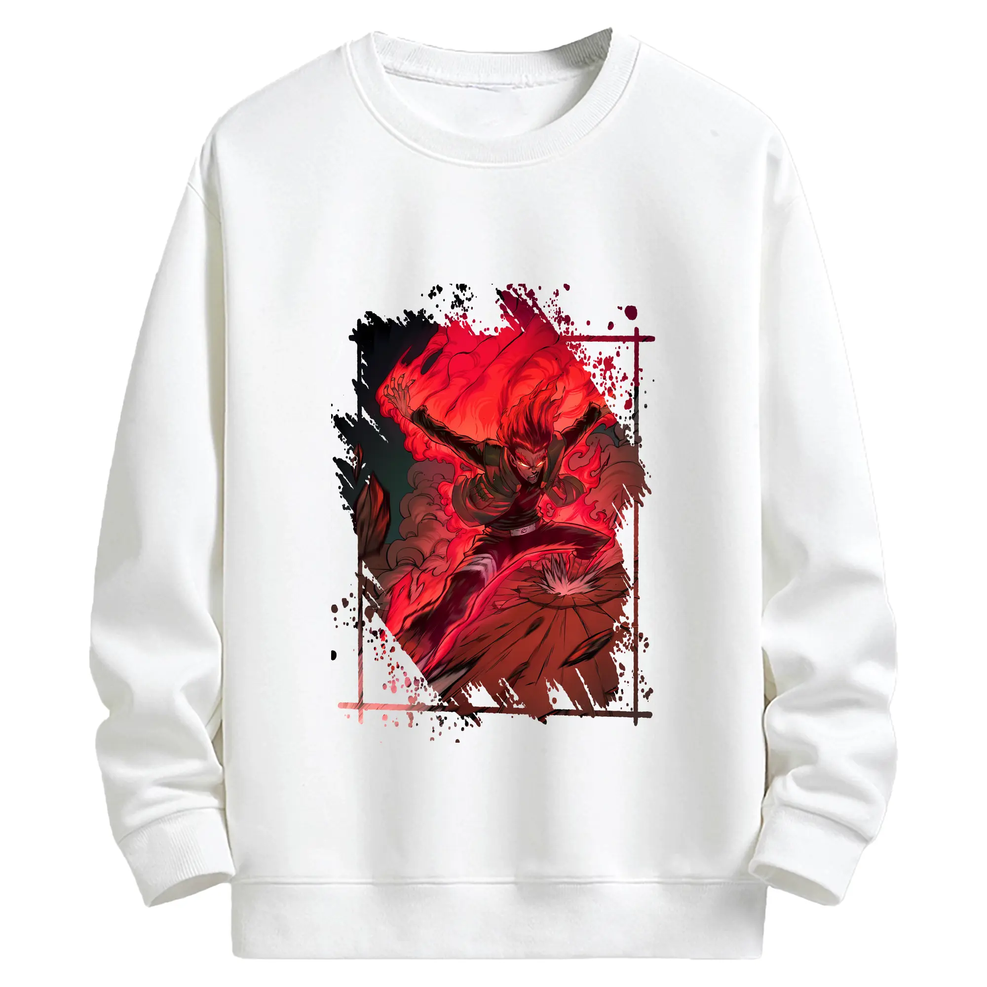 ナルト グッズ マイト・ガイ - キッズ クルーネックスウェットシャツ ・ フロントプリント ・ 綿80％ ポリエステル20％ ・ 快適 通学 スポーツ 日常使い お散歩用