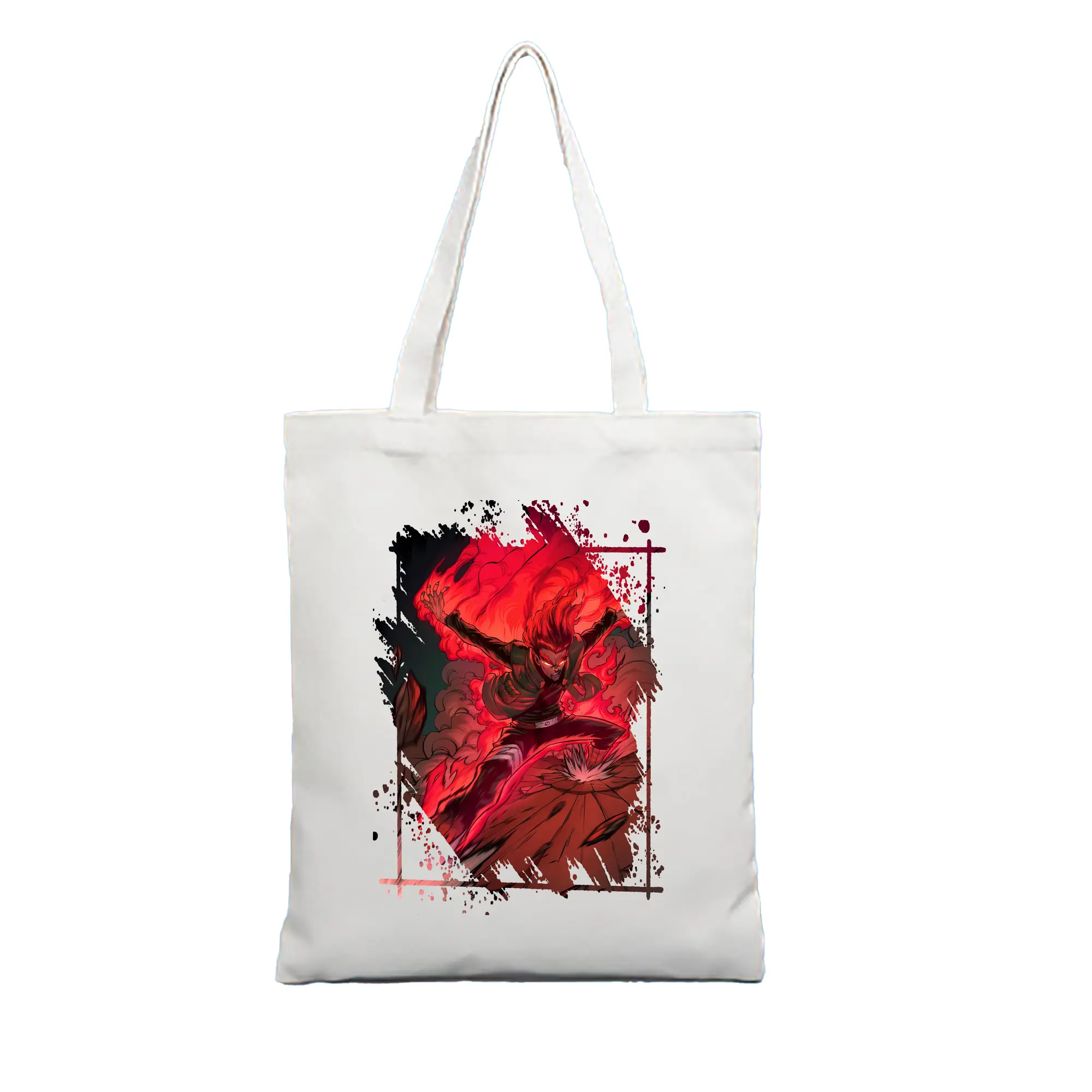 ナルト グッズ マイト・ガイ - 縦型キャンバス手提げバッグ（トートバッグ） ・ キャンバス素材 ・ ショッピング用 ・ 軽量 丈夫 お手入れ簡単