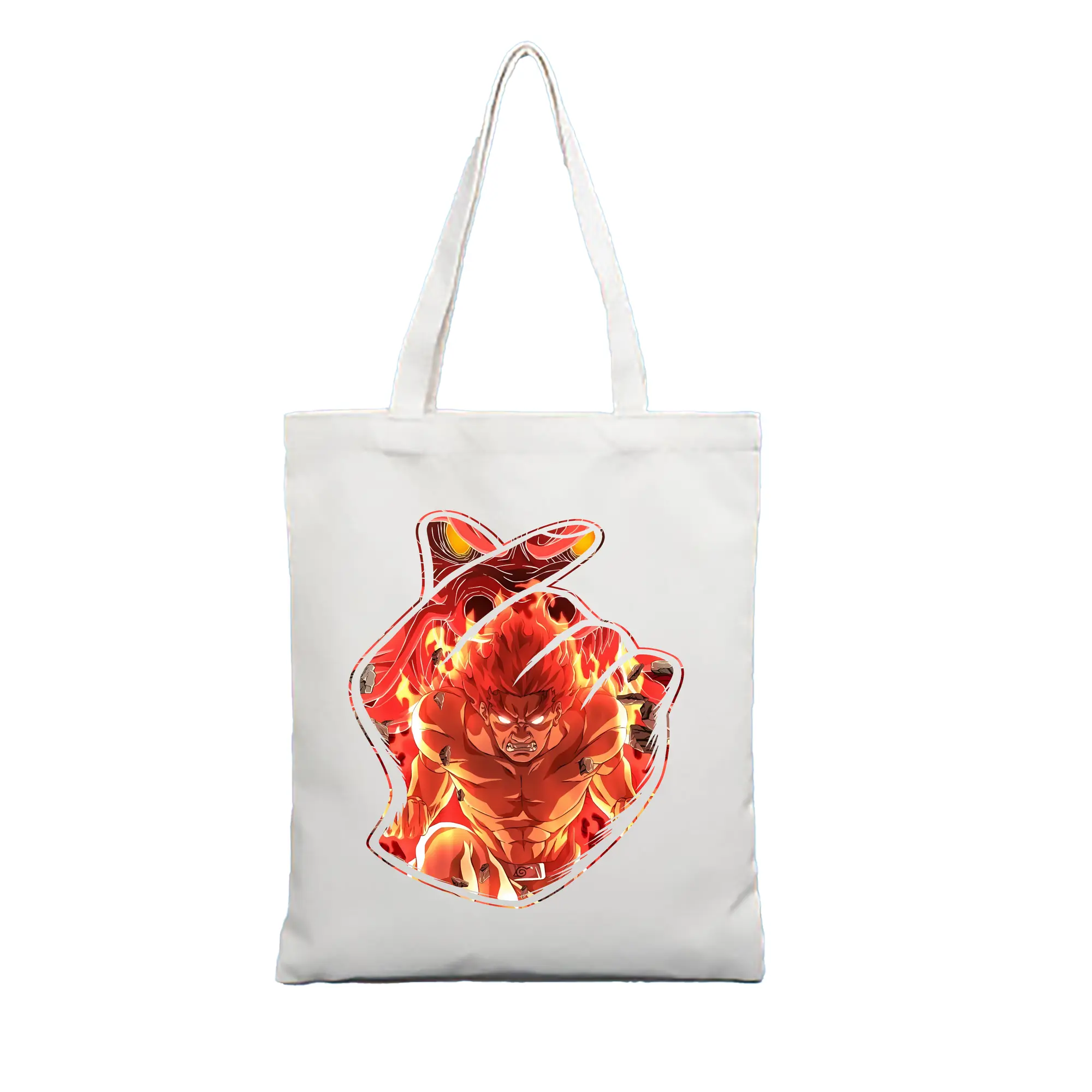 ナルト グッズ マイト・ガイ - 縦型キャンバス手提げバッグ（トートバッグ） ・ キャンバス素材 ・ ショッピング用 ・ 軽量 丈夫 お手入れ簡単