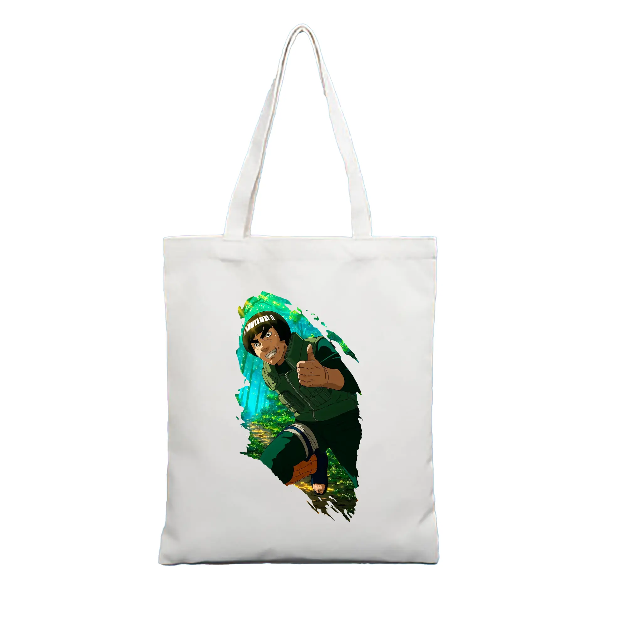 ナルト グッズ マイト・ガイ - 縦型キャンバス手提げバッグ（トートバッグ） ・ キャンバス素材 ・ ショッピング用 ・ 軽量 丈夫 お手入れ簡単