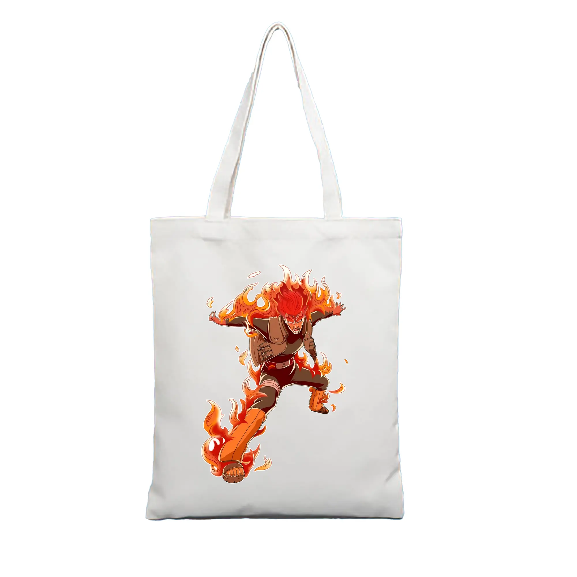 ナルト グッズ マイト・ガイ - 縦型キャンバス手提げバッグ（トートバッグ） ・ キャンバス素材 ・ ショッピング用 ・ 軽量 丈夫 お手入れ簡単