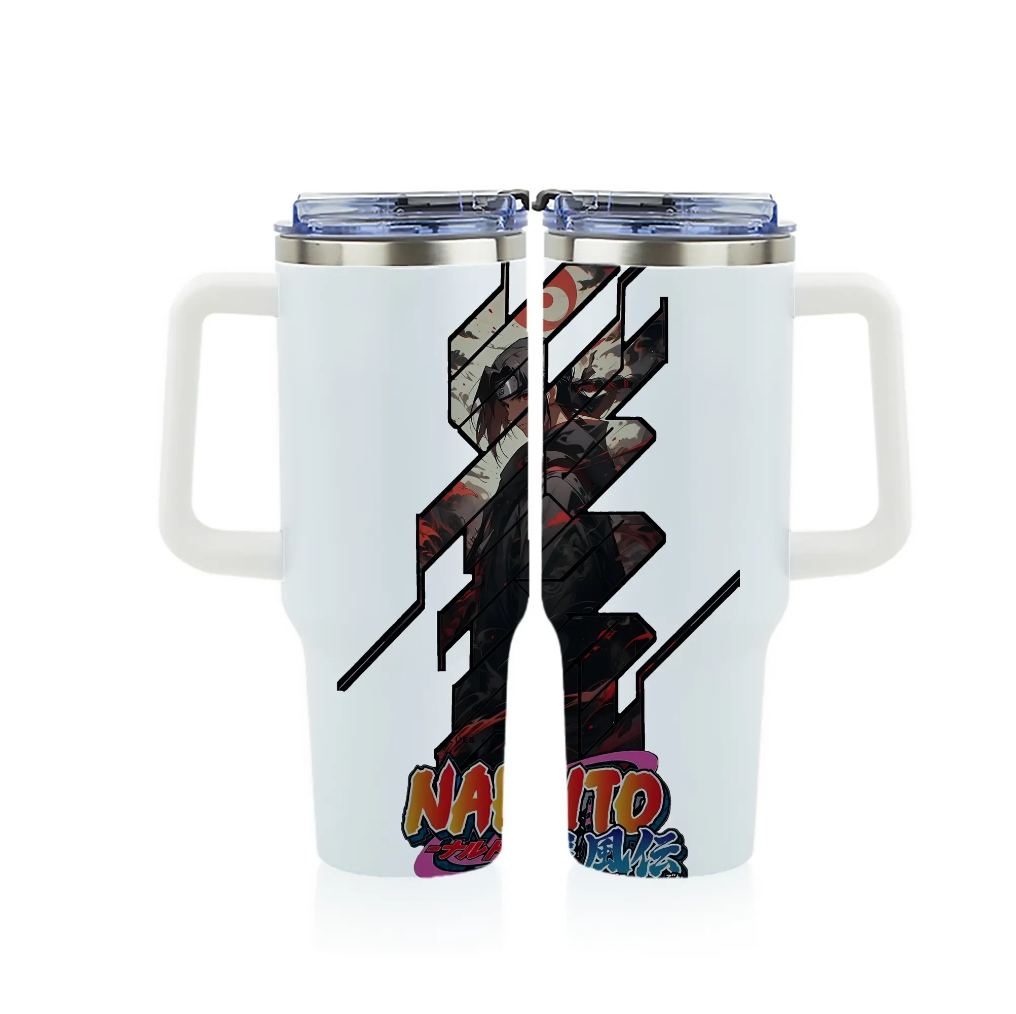 ナルト グッズ うちは イタチ - 1200mL フルプリント車用タンブラー ・ 304ステンレス 内側 ・ 201ステンレス 外側 ・ 保温 保冷 ・ 通勤 ドライブ アウトドア用