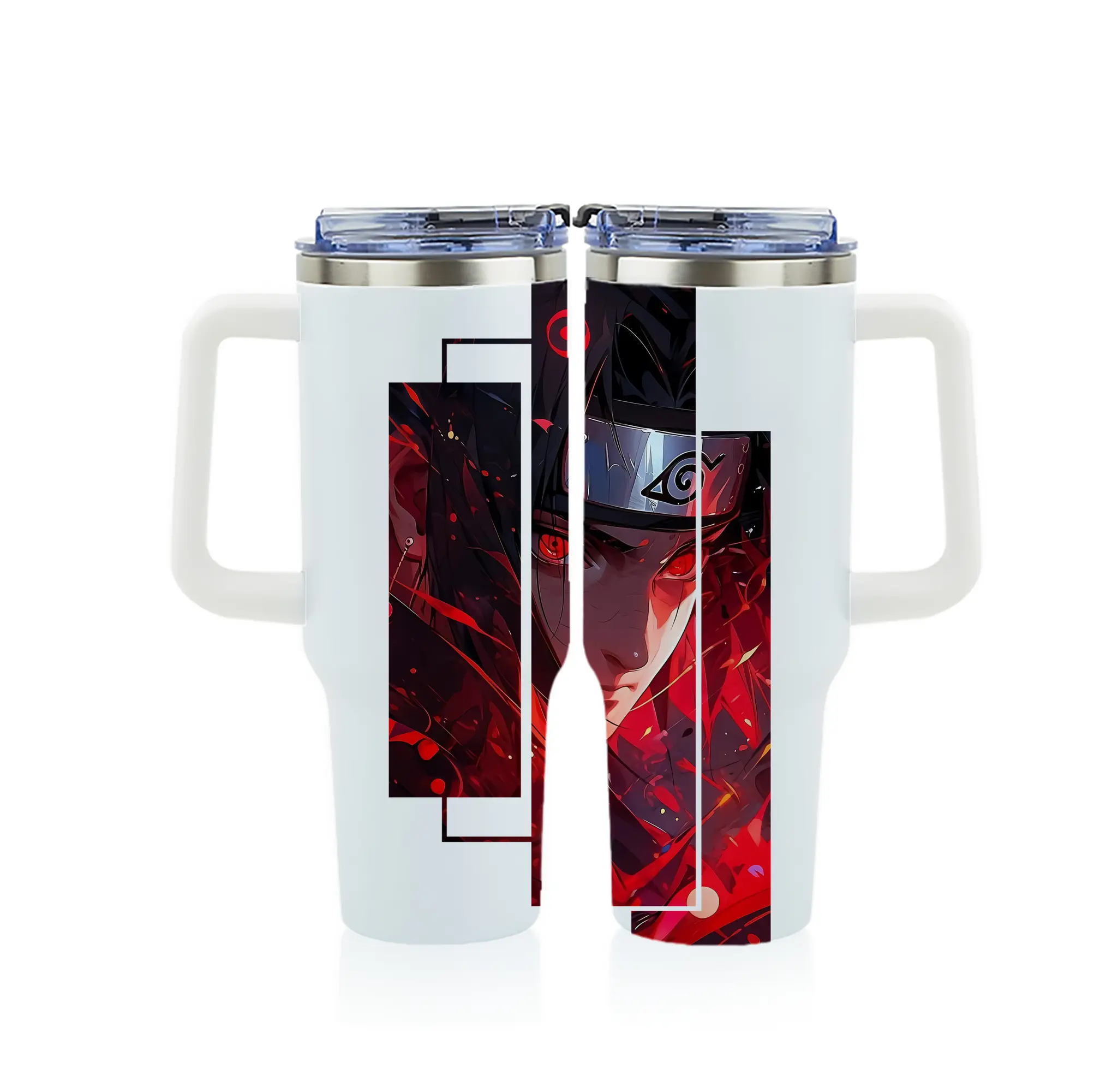 ナルト グッズ うちは イタチ - 1200mL フルプリント車用タンブラー ・ 304ステンレス 内側 ・ 201ステンレス 外側 ・ 保温 保冷 ・ 通勤 ドライブ アウトドア用