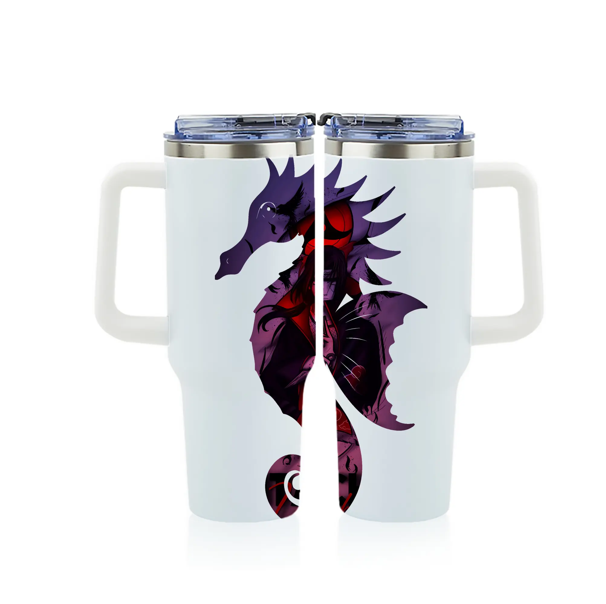 ナルト グッズ うちは イタチ - 1200mL フルプリント車用タンブラー ・ 304ステンレス 内側 ・ 201ステンレス 外側 ・ 保温 保冷 ・ 通勤 ドライブ アウトドア用