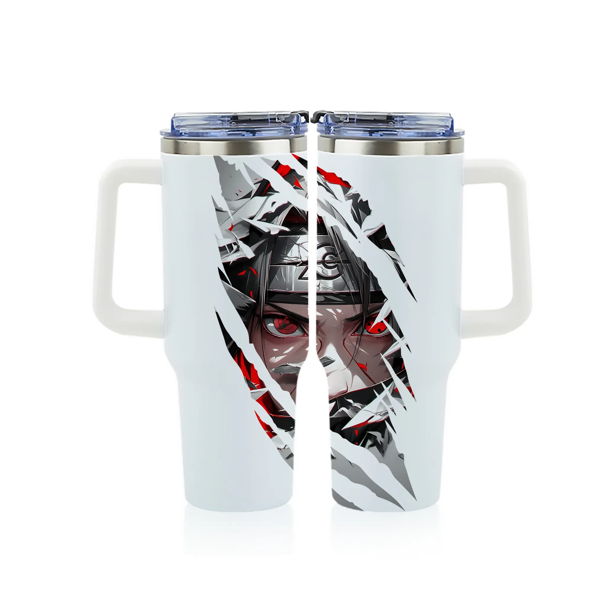 ナルト グッズ うちは イタチ - 1200mL フルプリント車用タンブラー ・ 304ステンレス 内側 ・ 201ステンレス 外側 ・ 保温 保冷 ・ 通勤 ドライブ アウトドア用