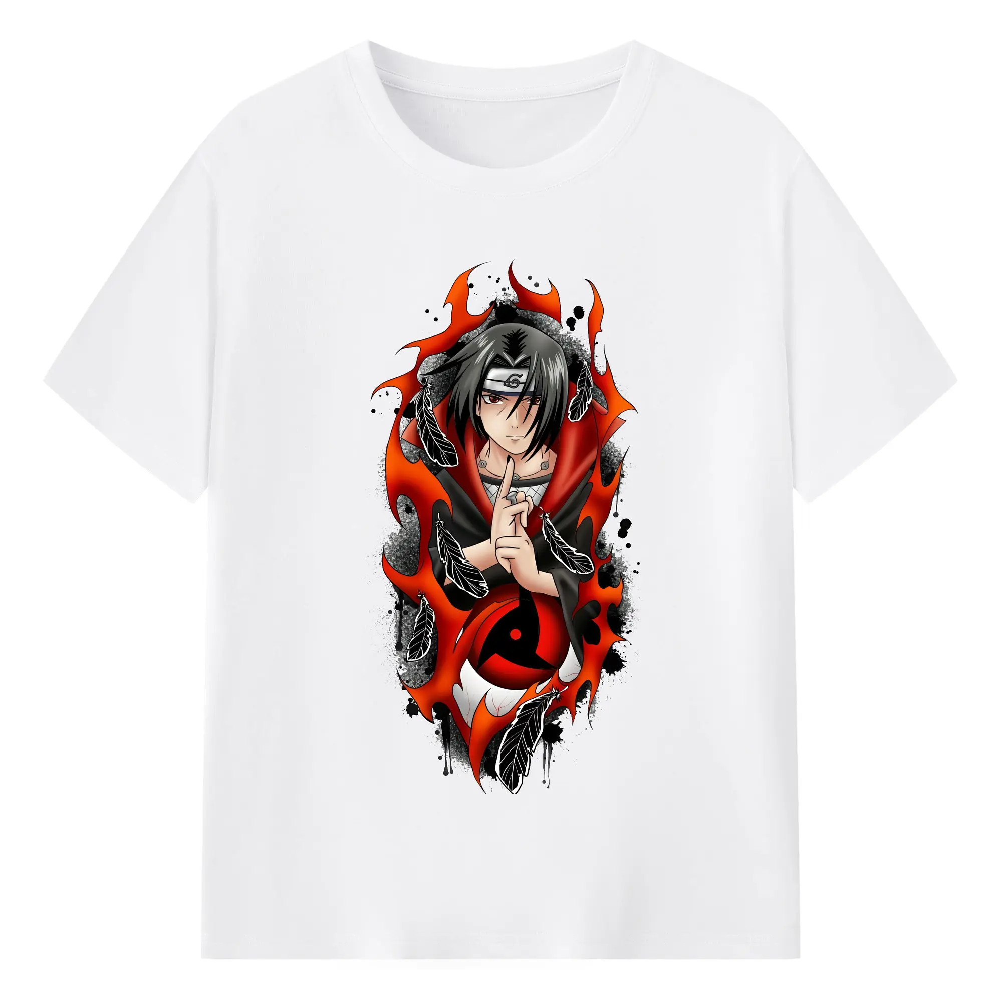 ナルト グッズ うちは イタチ - 綿100％ 半袖Tシャツ ・ フロントプリント ・ 快適 通気性 ・ 日常使い 散歩 スポーツ用