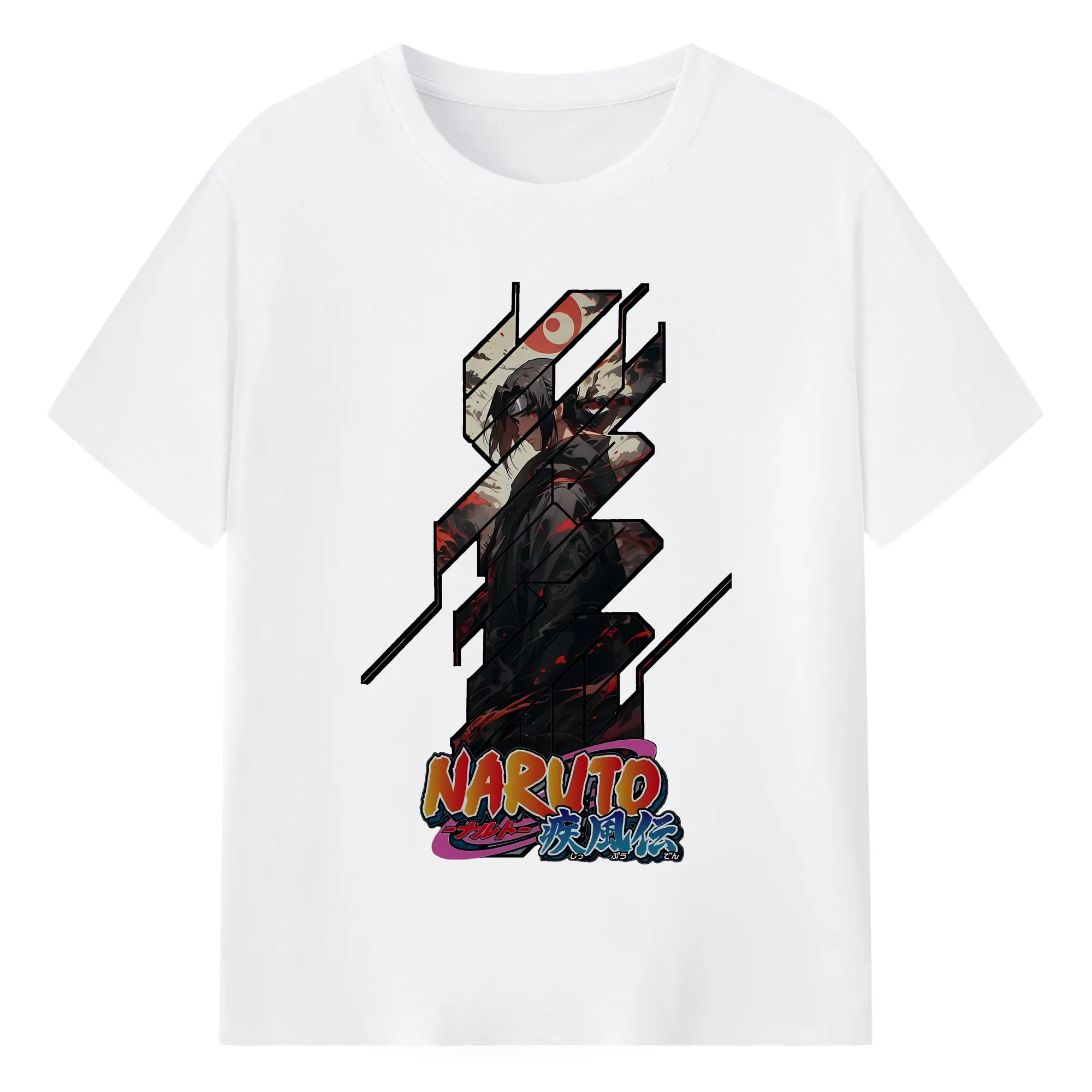 ナルト グッズ うちは イタチ - 綿100％ 半袖Tシャツ ・ フロントプリント ・ 快適 通気性 ・ 日常使い 散歩 スポーツ用