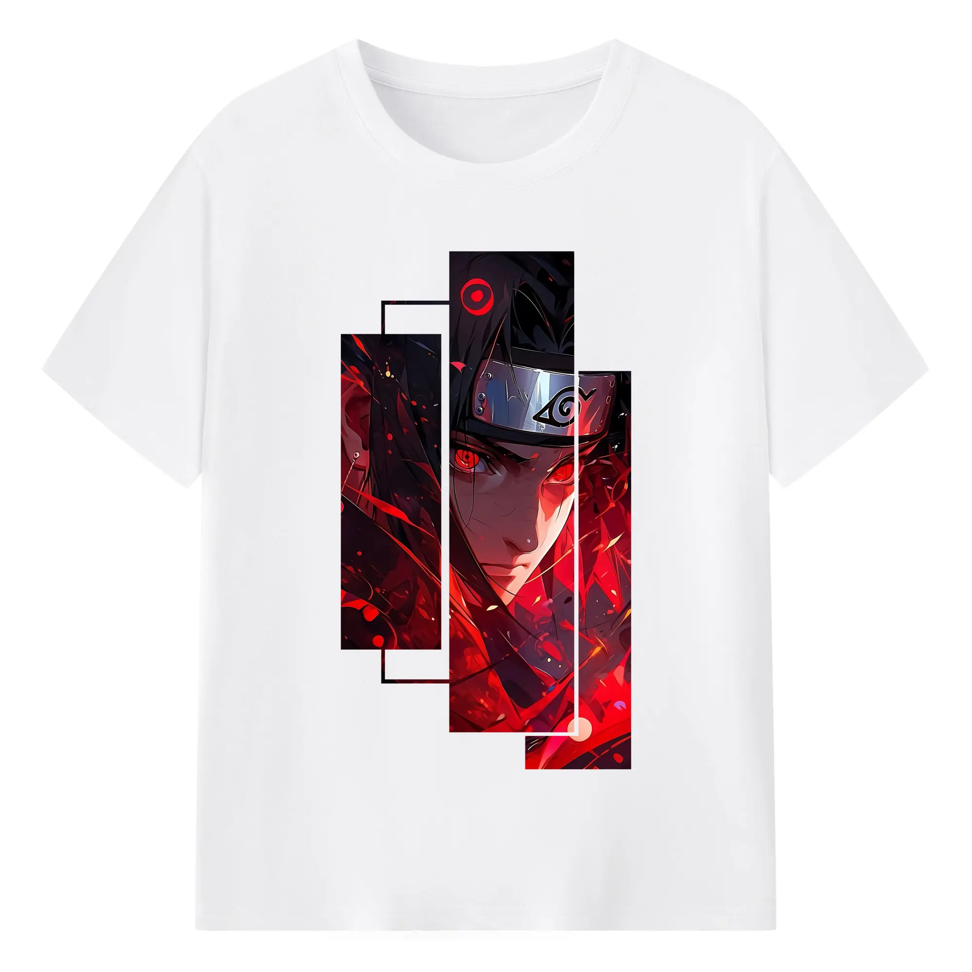 ナルト グッズ うちは イタチ - 綿100％ 半袖Tシャツ ・ フロントプリント ・ 快適 通気性 ・ 日常使い 散歩 スポーツ用